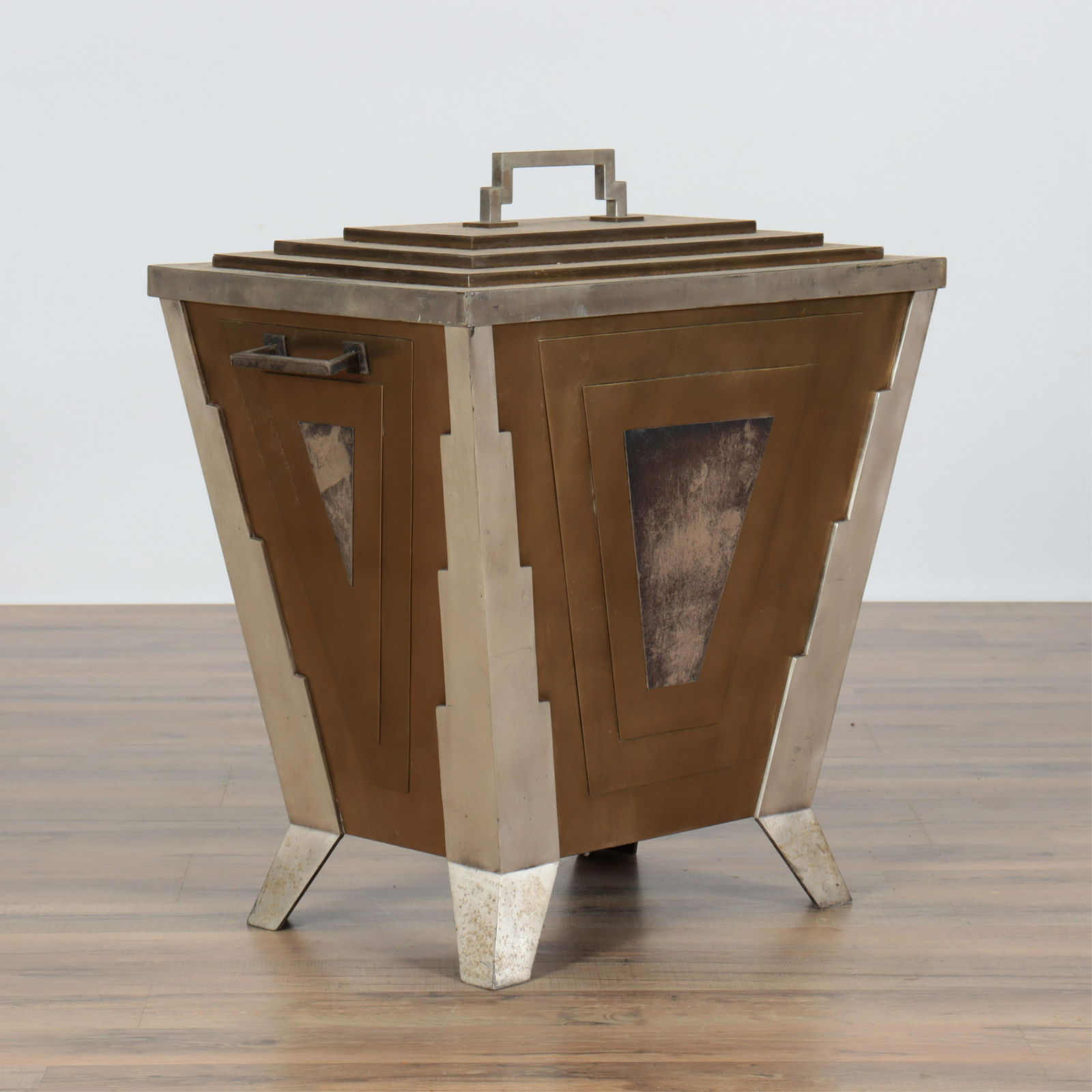 Art Deco Cast Metal, Chrome & Copper Cellarette (1 of 5)