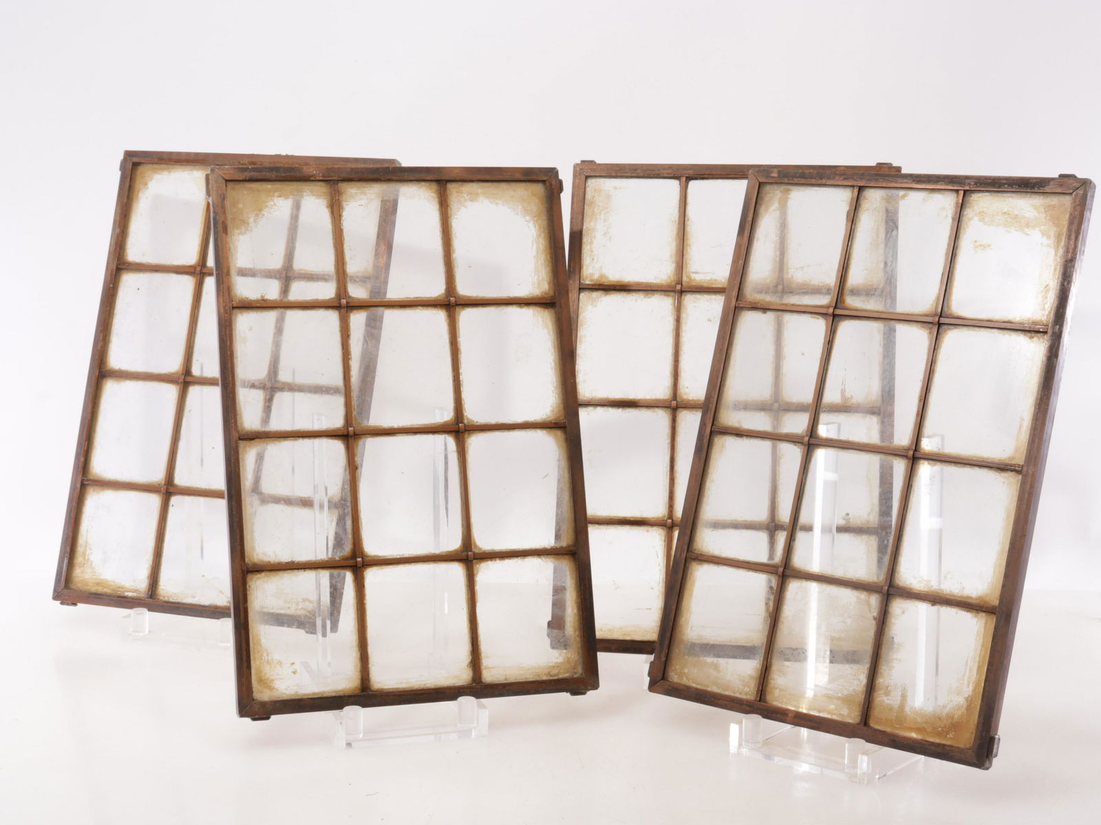Four Small Copper Framed Glass Windows (1 of 4)
