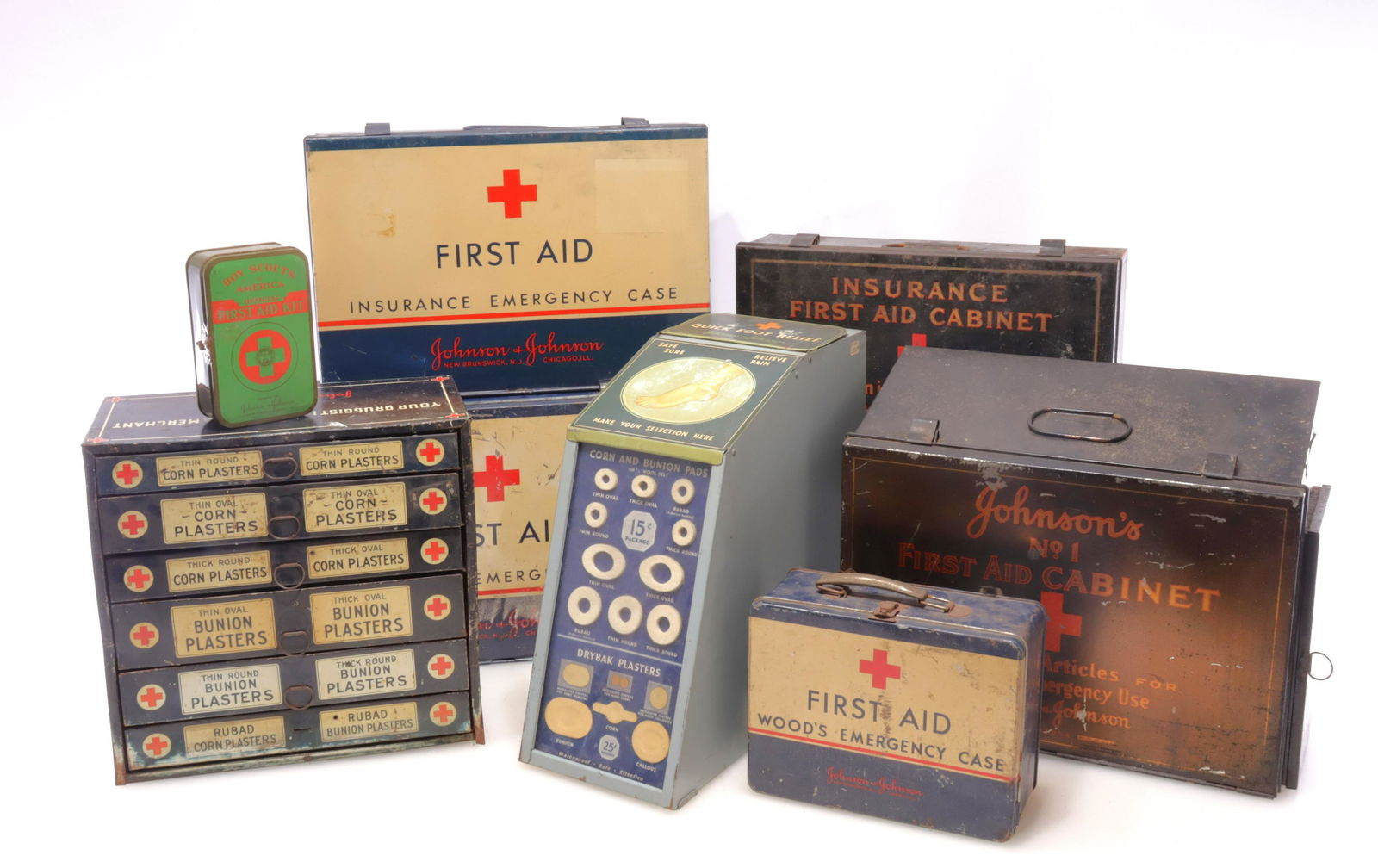 Group of Vintage Tin First Aid Kits (1 of 10)