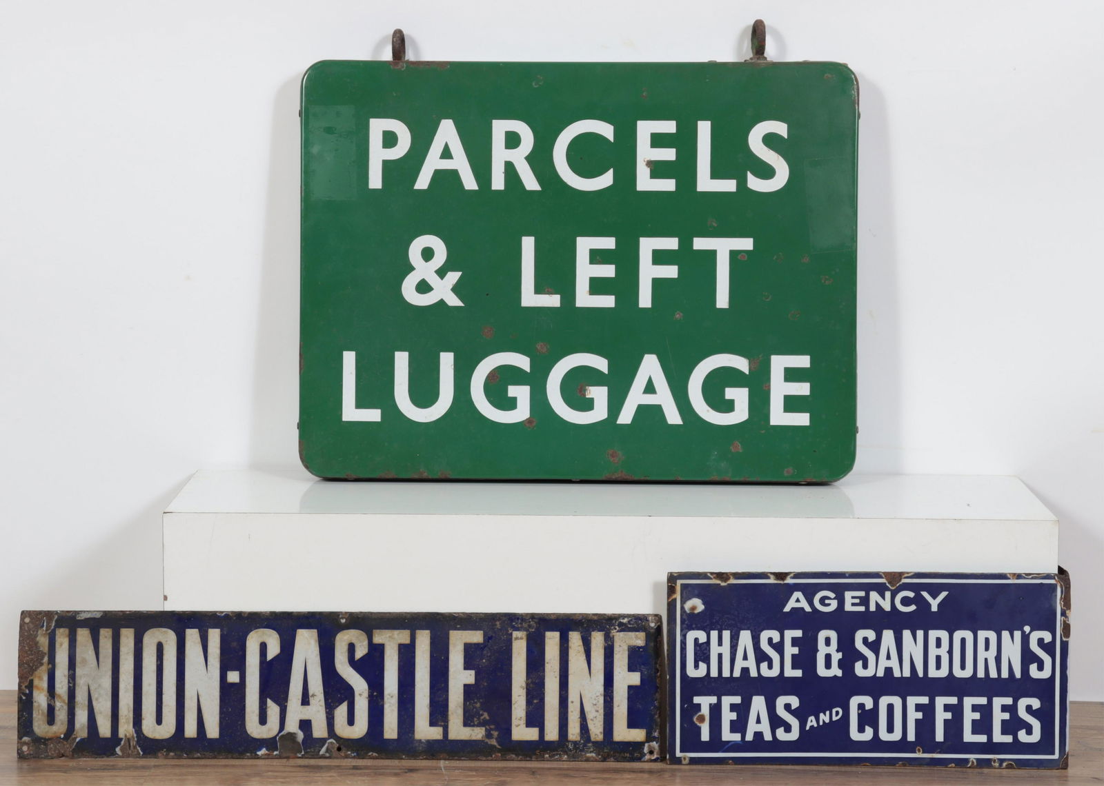 Tin Baggage Sign & Two English Signs (1 of 6)