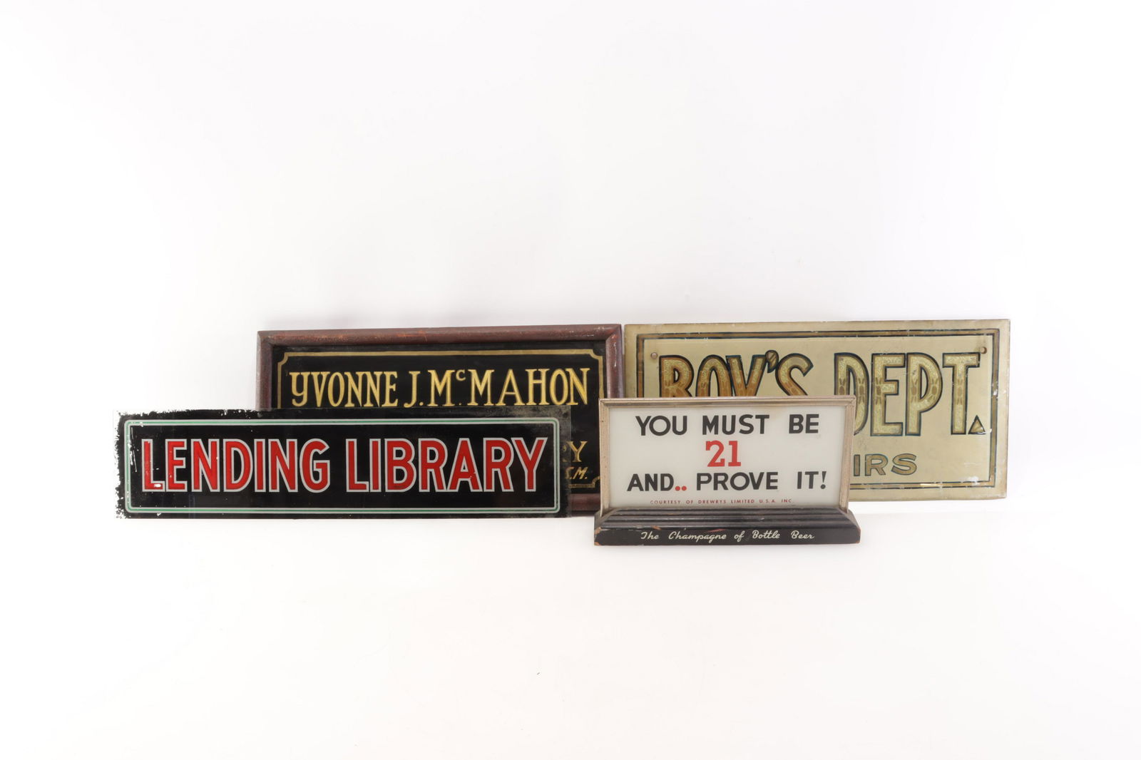 Reverse Painted Glass Signs (1 of 5)