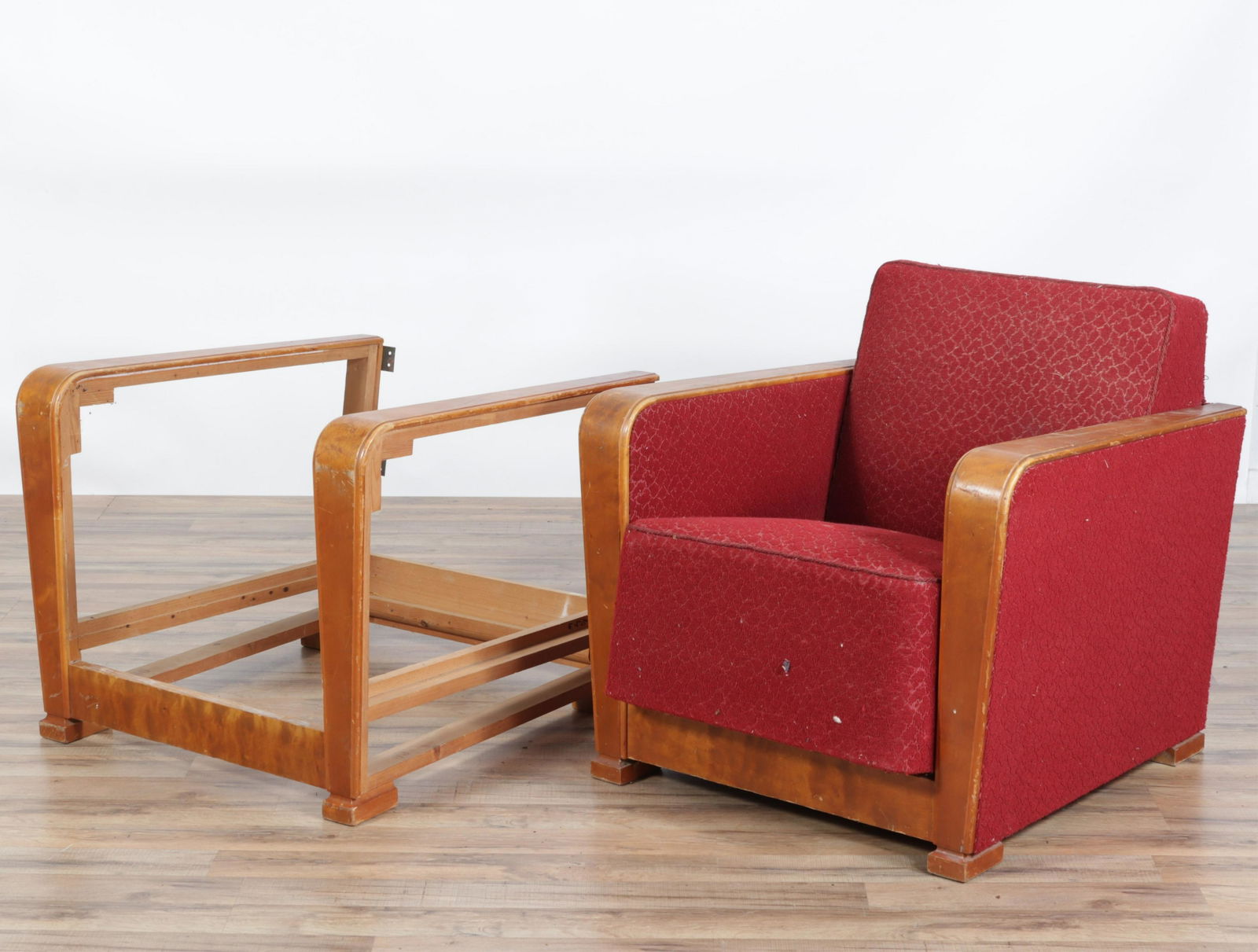 Pair Art Deco Maple Club Chairs, c.1930 (1 of 6)