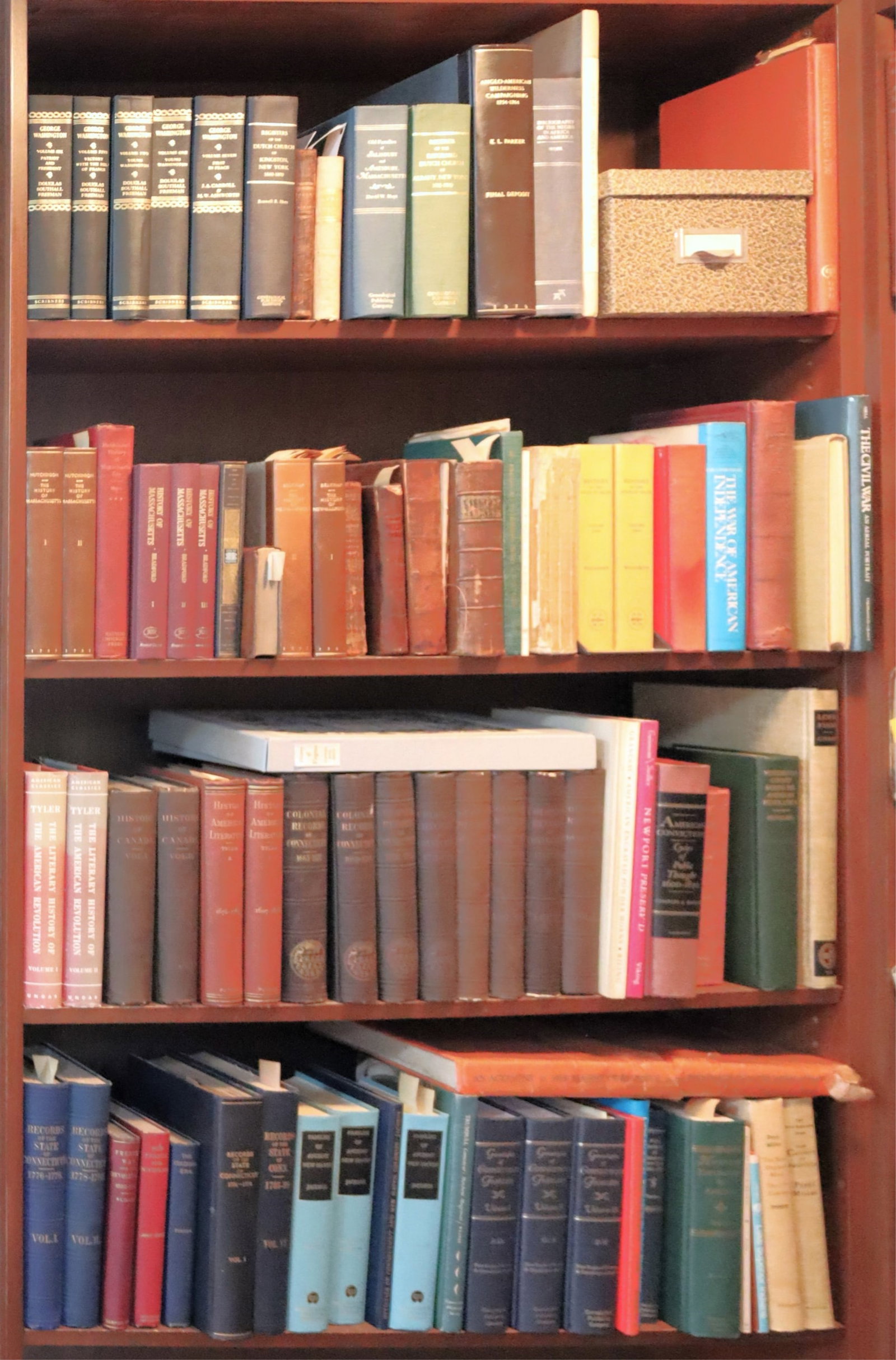Books Concerning Colonial Period New England: American History and Genealogy, particularly New England and mostly concerning the colonial period. - a collection of approximately 80 volumes (including: J. BELKNAP. The History of New Hampshire. [Ph