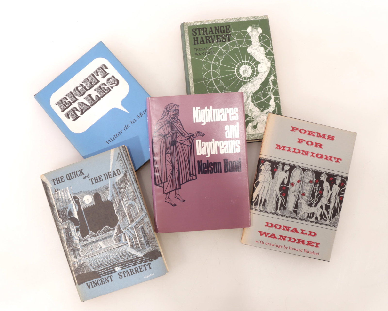 WANDREI. Poems for Midnight.: ARKHAM House. - Donald WANDREI. Poems for Midnight. Sauk City, WS: 1964. Octavo. Cloth, spine gilt, dust-jacket. Provenance: King Lawrence Parker (bookplate, inscribed by the author). 742 copies print