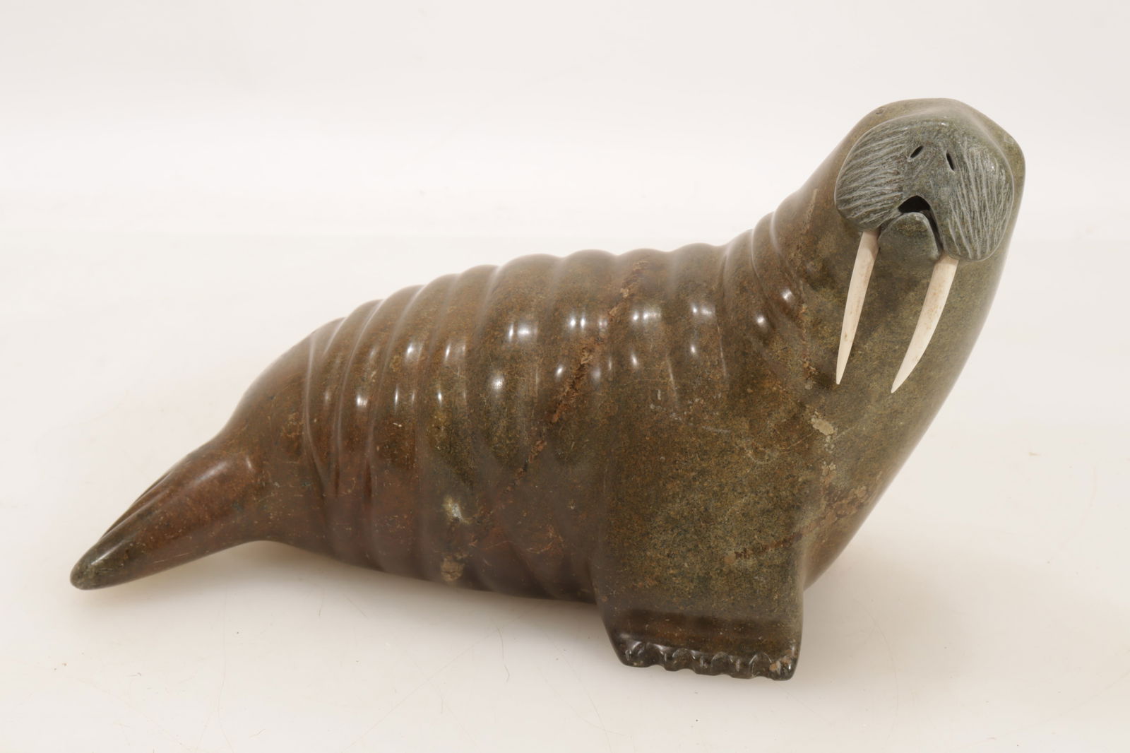 Inuit - Mosesie Kolola - Walrus - soapstone (1 of 4)