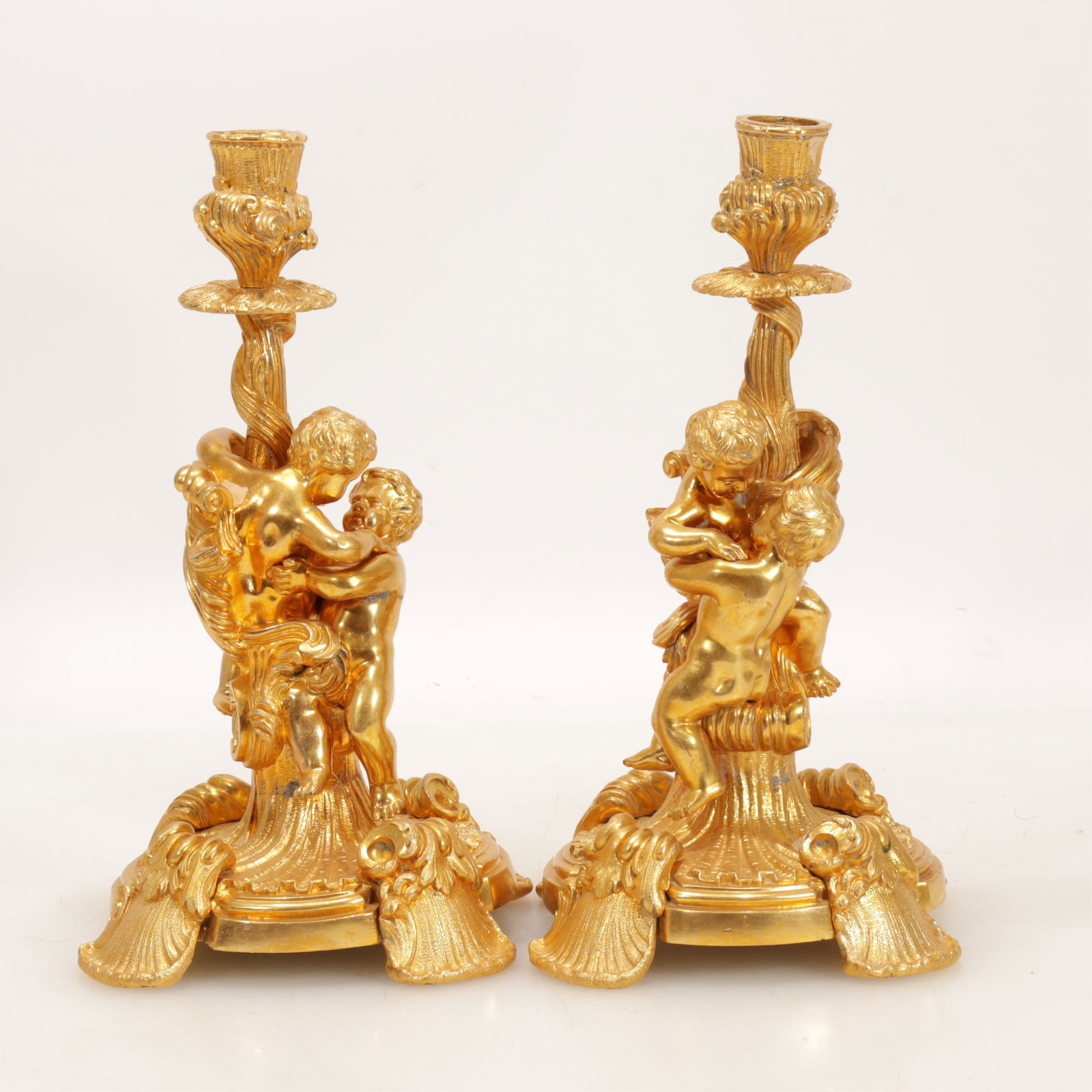 Pair of Rococo Style Figural Candlesticks (1 of 6)