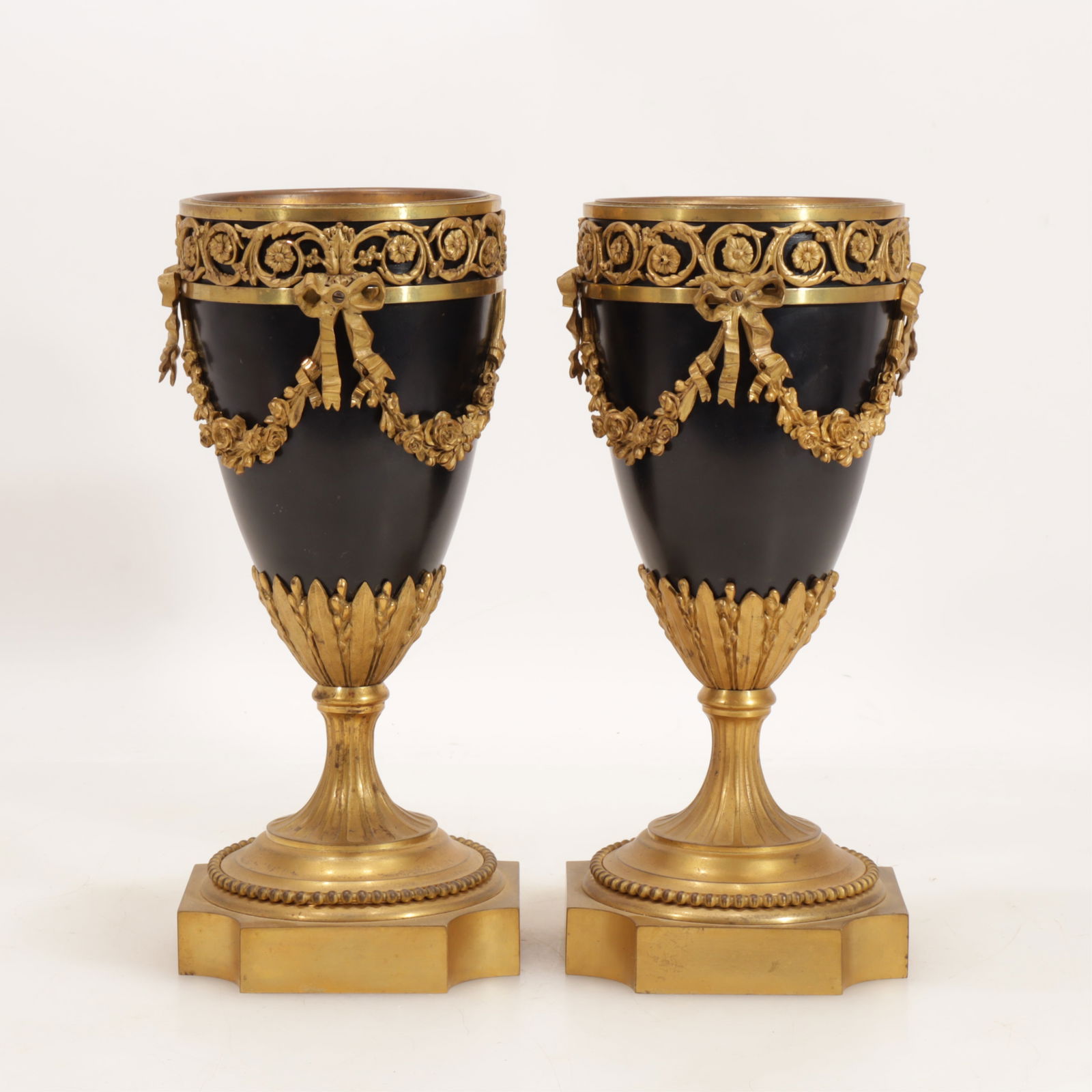 Pair of Louis XVI Style Ormolu Mounted Urns (1 of 4)