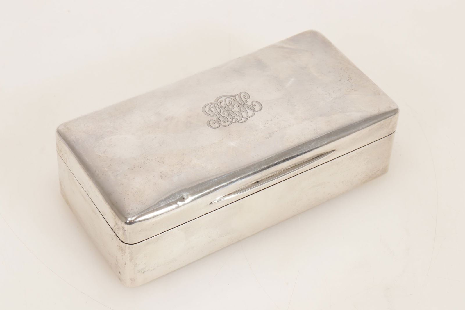 English Sterling Silver Cigar Box, E 20th C. (1 of 9)