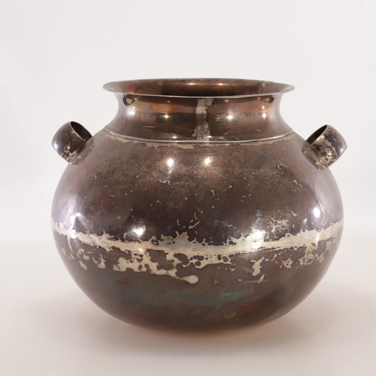 Peruvian Coin Silver Two-Handle Pot (1 of 4)