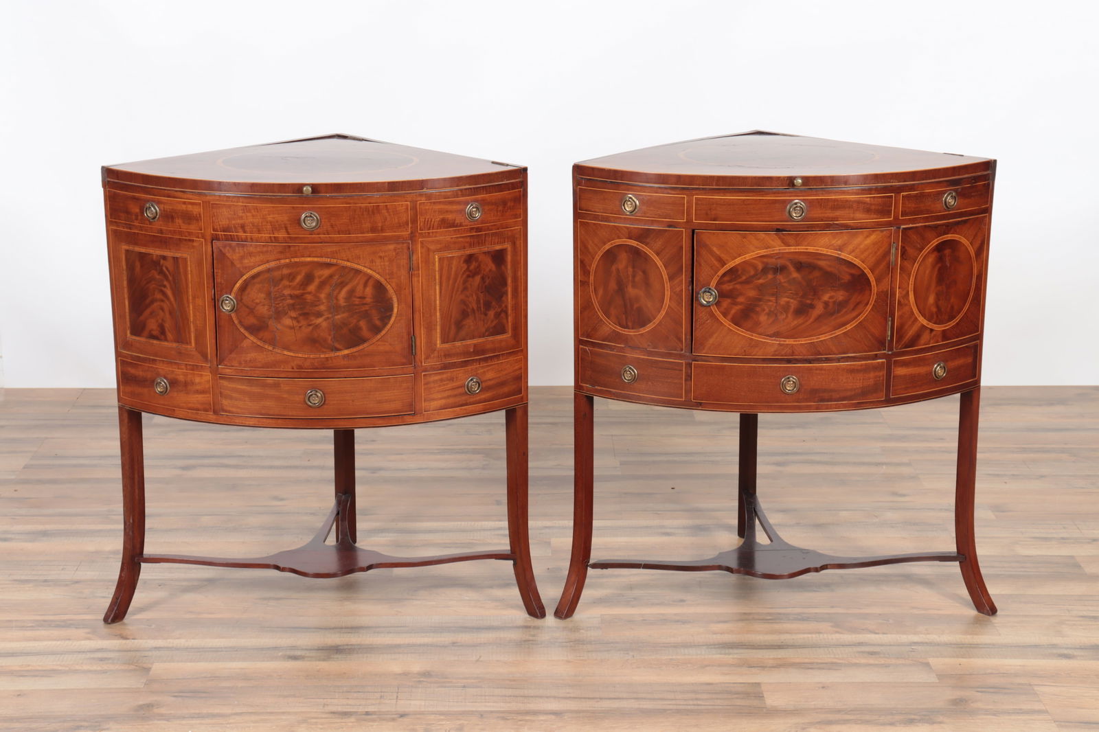 Pair of George III Inlaid Corner Wash Stands (1 of 12)