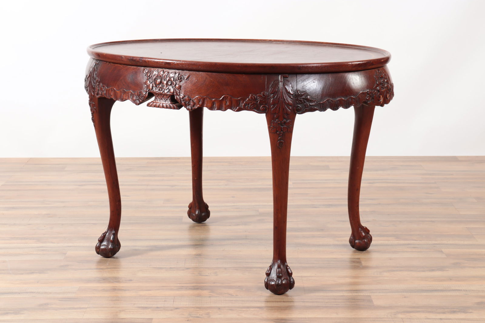 George III Style Carved Mahogany Center Table (1 of 7)
