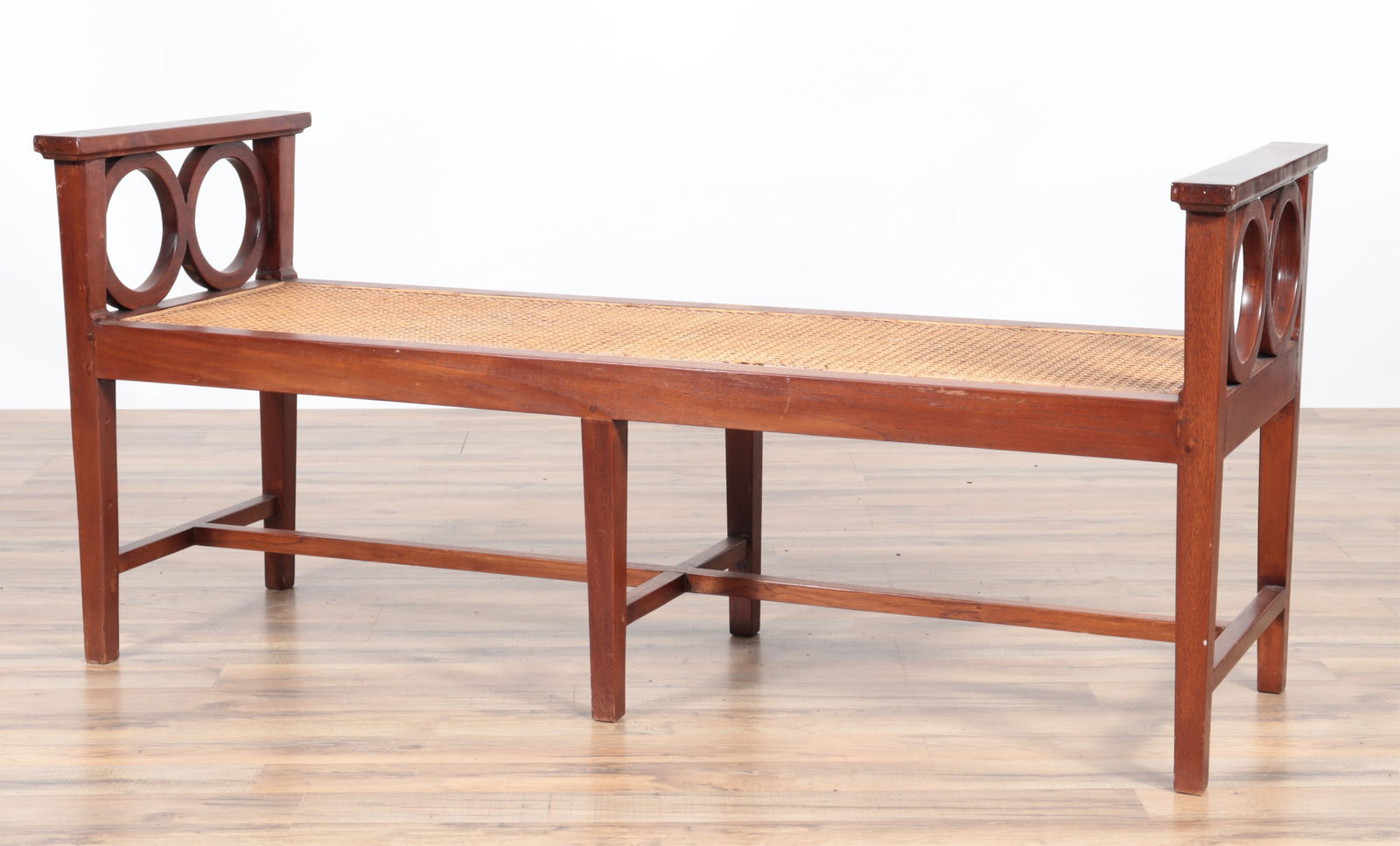 Anglo-Indian Teak Caned Window Bench (1 of 6)