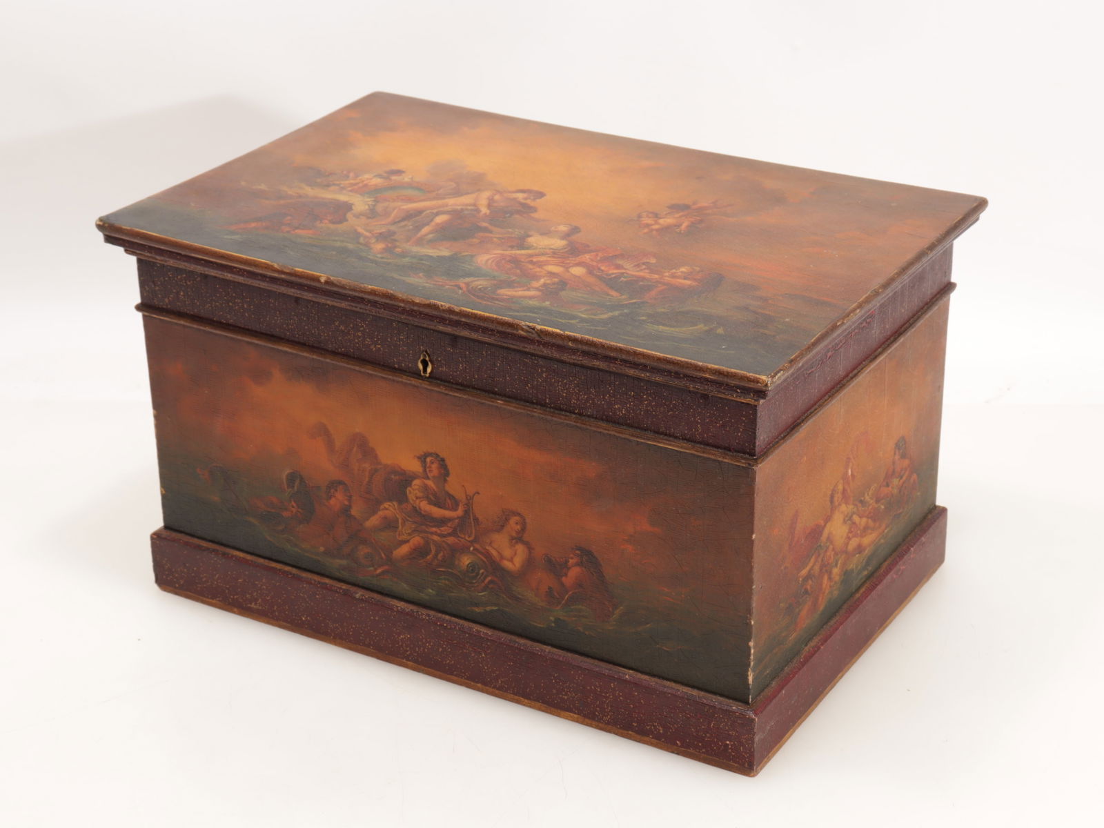 Classical Style Polychrome Painted Jewelry Chest (1 of 5)