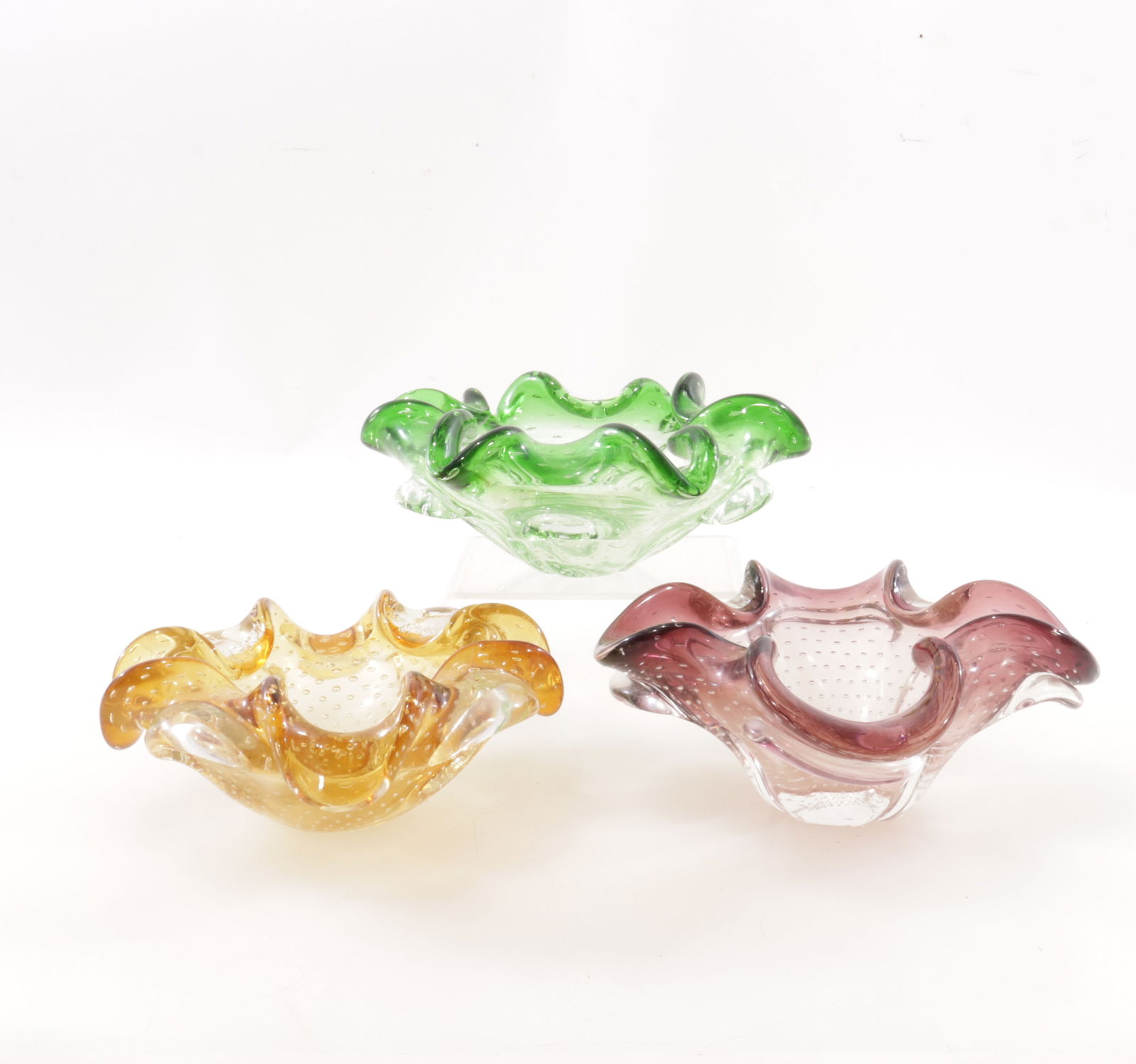 Three Murano Bullicante Glass Bowls, c.1950 (1 of 7)