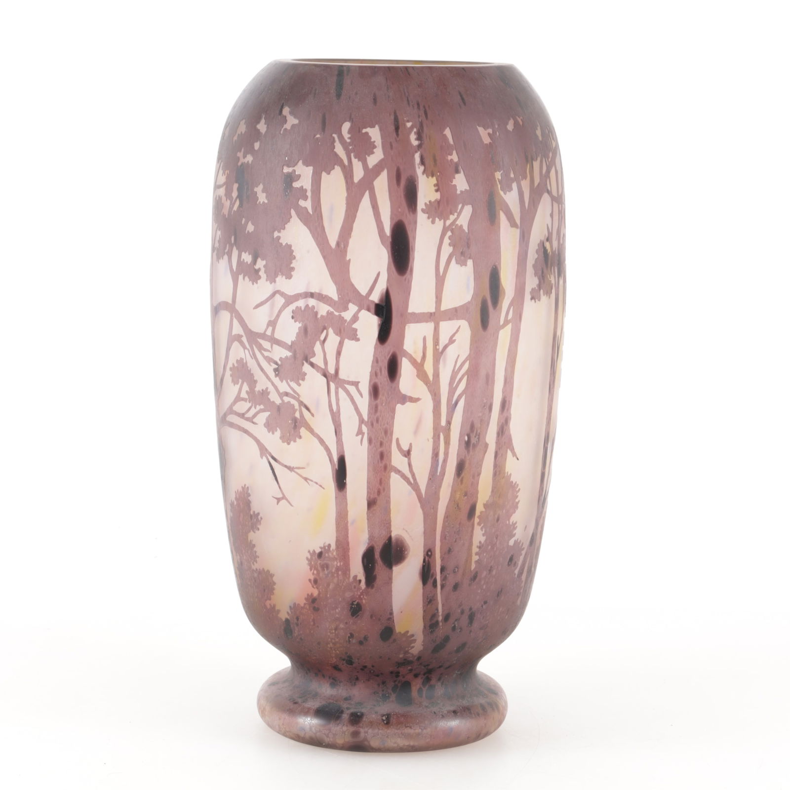 Daum Nancy Acid Etched Vase: Daum Nancy Acid Etched Vase12.75" HProperty from a Northwest Connecticut Estate