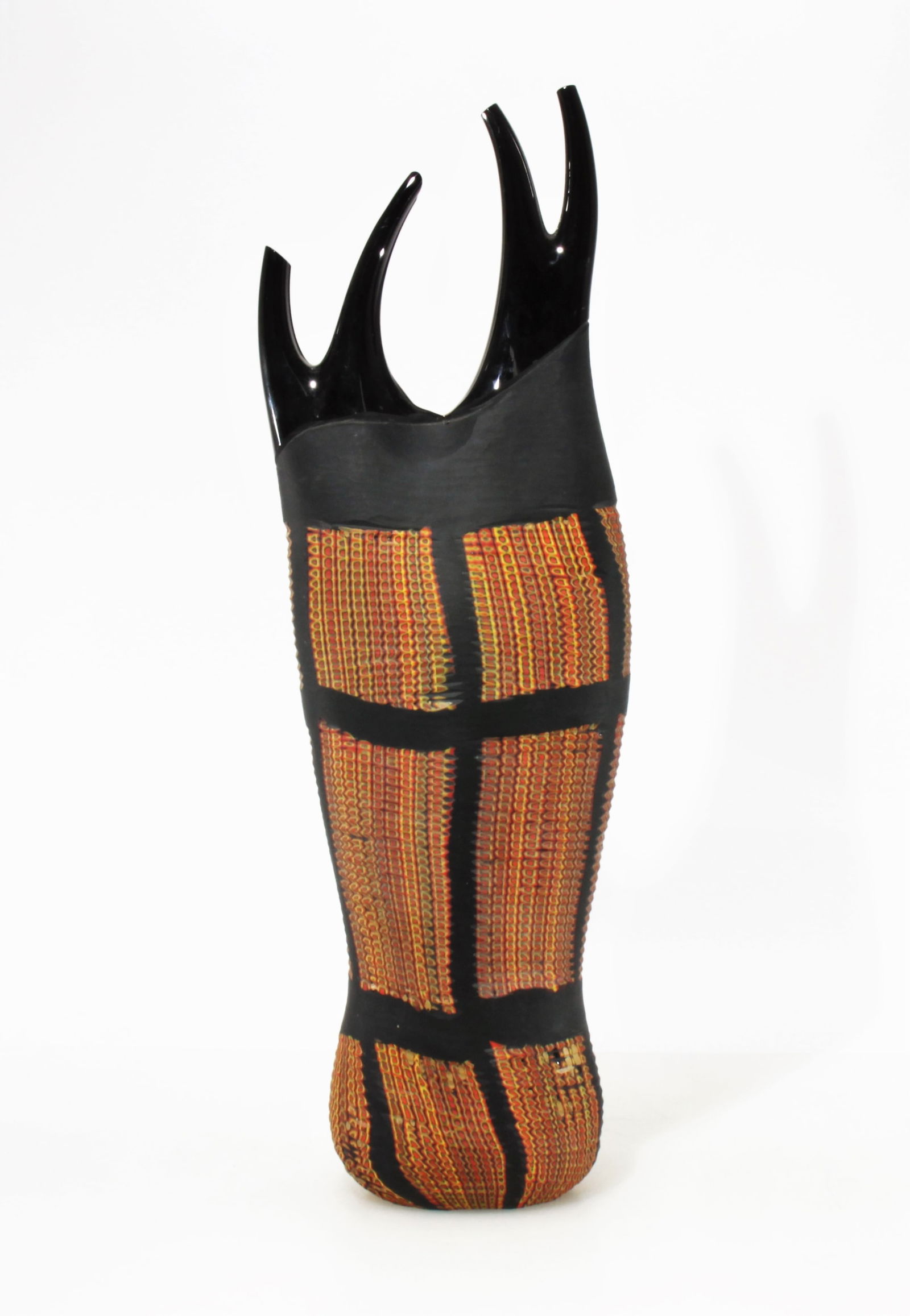 Davide Salvadore - Sahara Vase: Davide Salvadore (Italian, b 1953) "Sahara" Vase, Early 21st C., Battuto glass, etched Salvadore24.5"