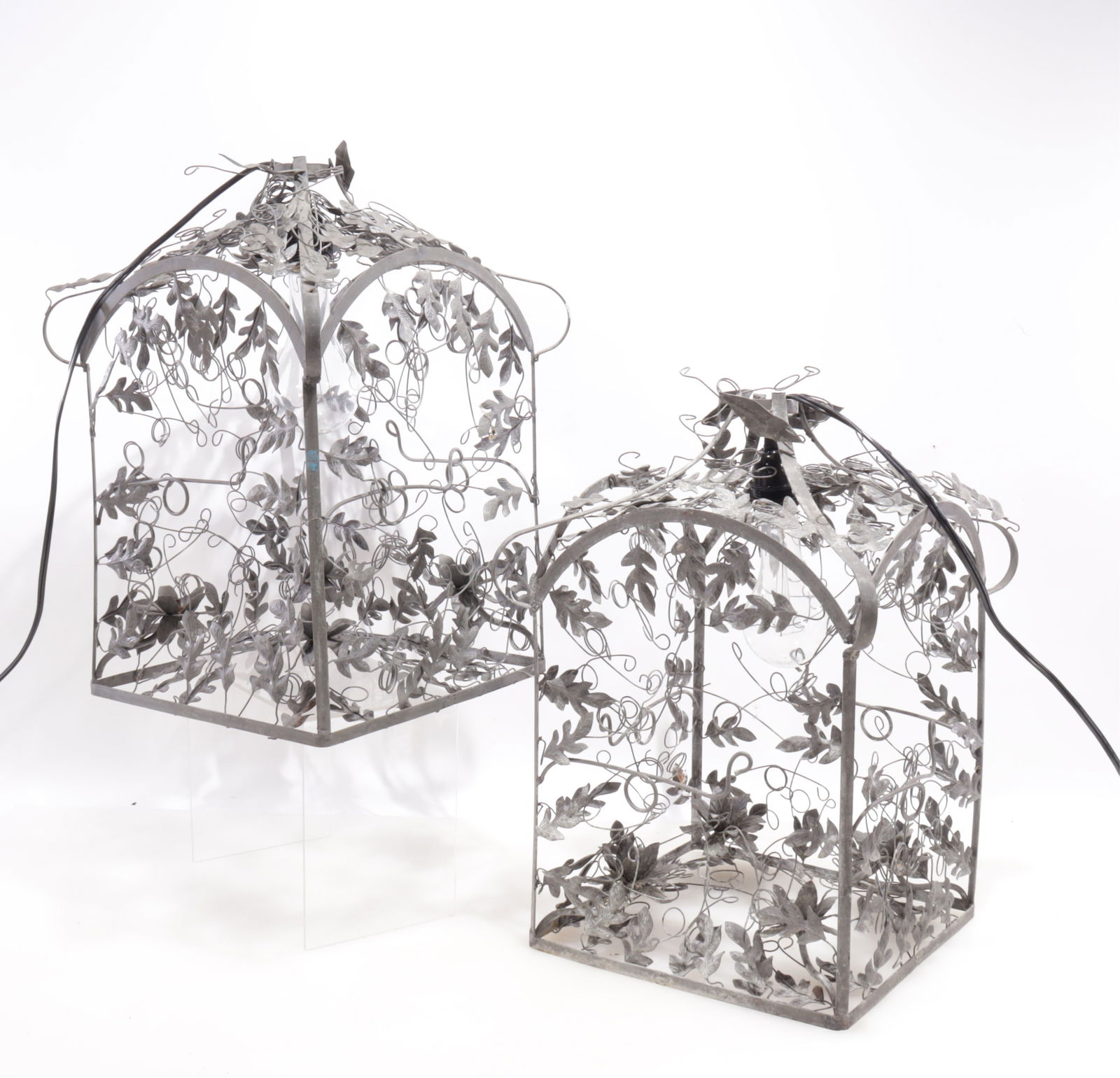 Pair of Iron Metal Hanging Lanterns (1 of 5)