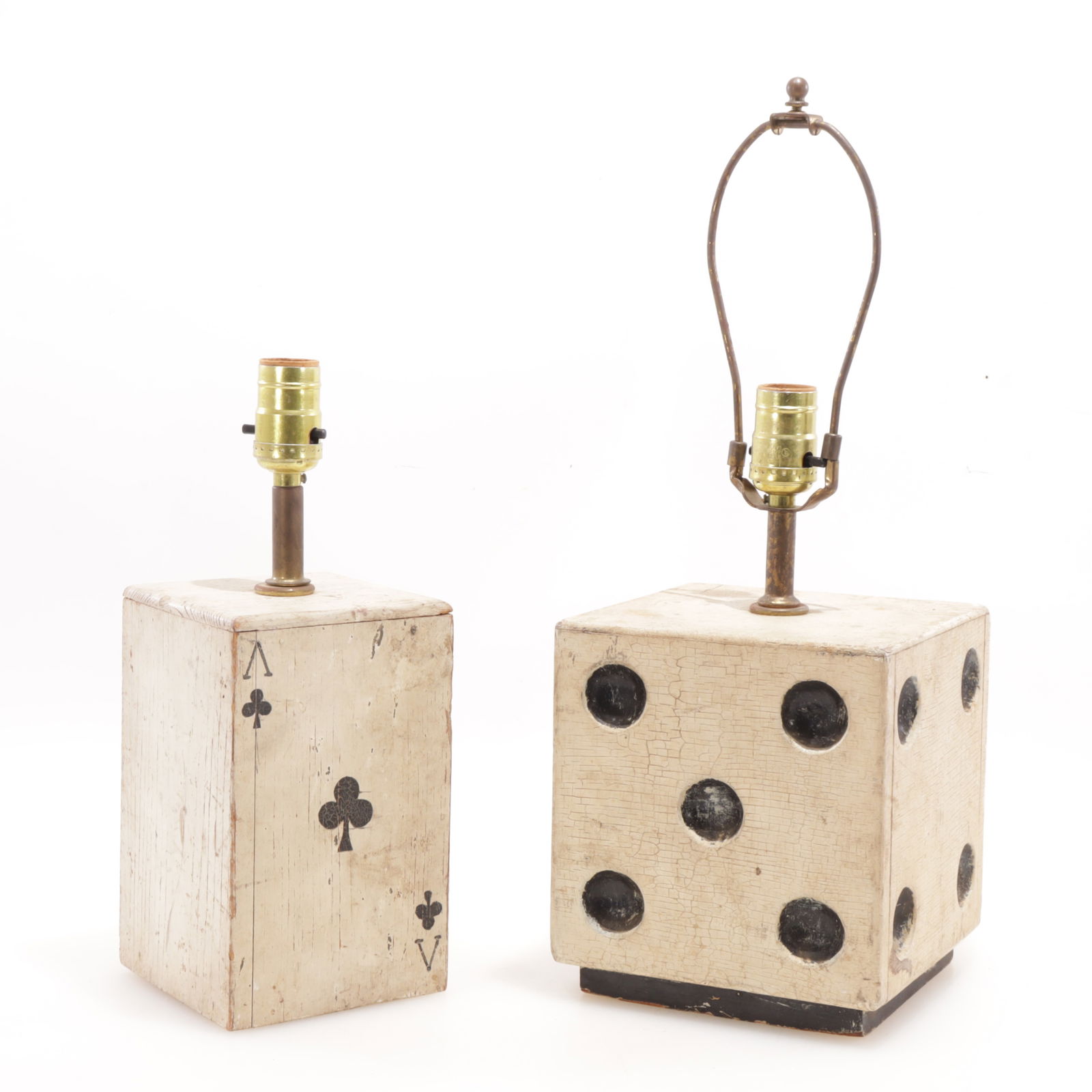 Folk Art Playing Card and Dice Table Lamps (1 of 2)