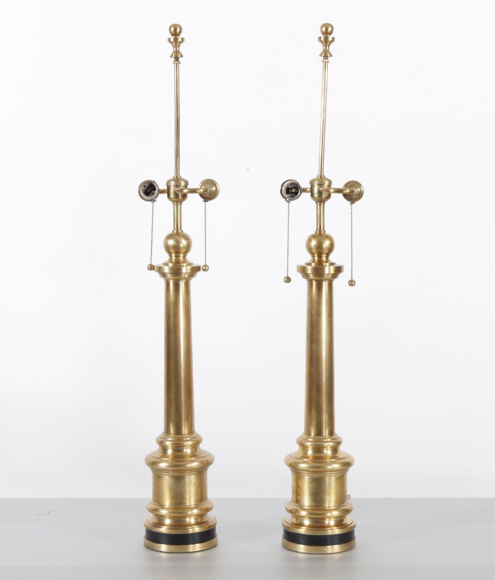 Pair of Ralph Lauren Brass Columnar Lamps (1 of 3)