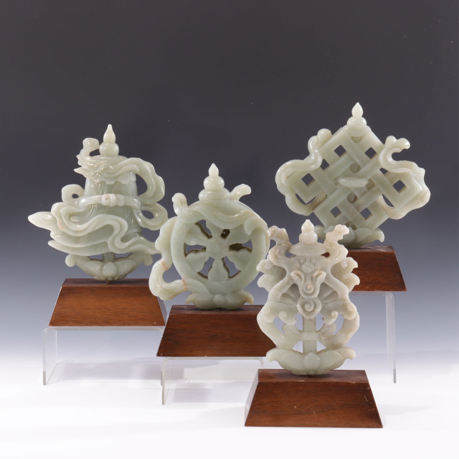 Chinese Celadon Jadeite Carved Pendants (1 of 9)