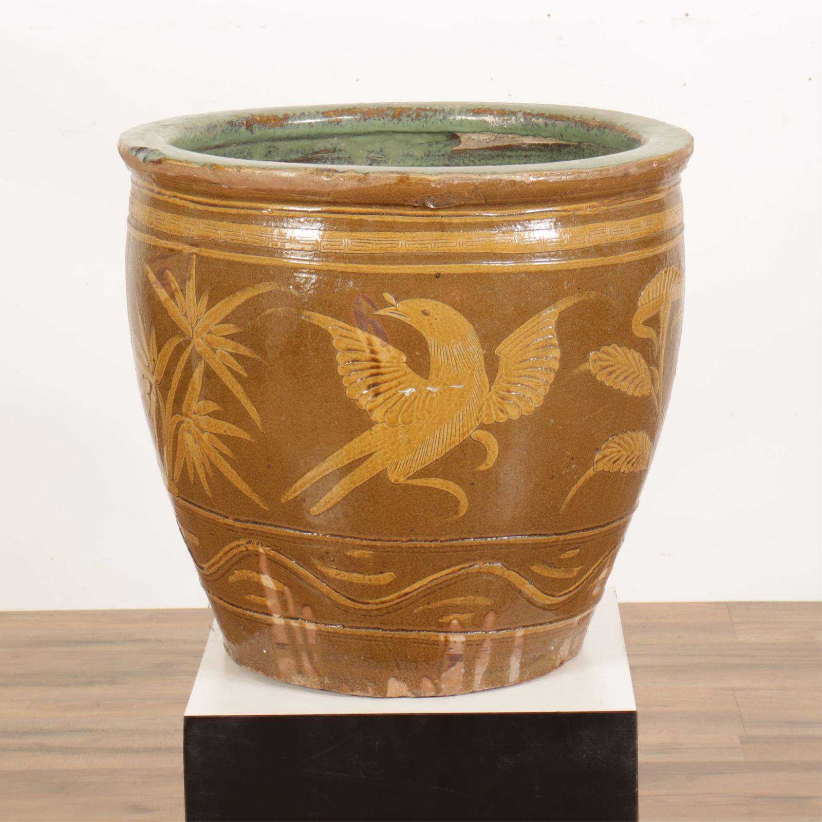 Chinese Brown Glazed Pottery Fish Bowl (1 of 6)