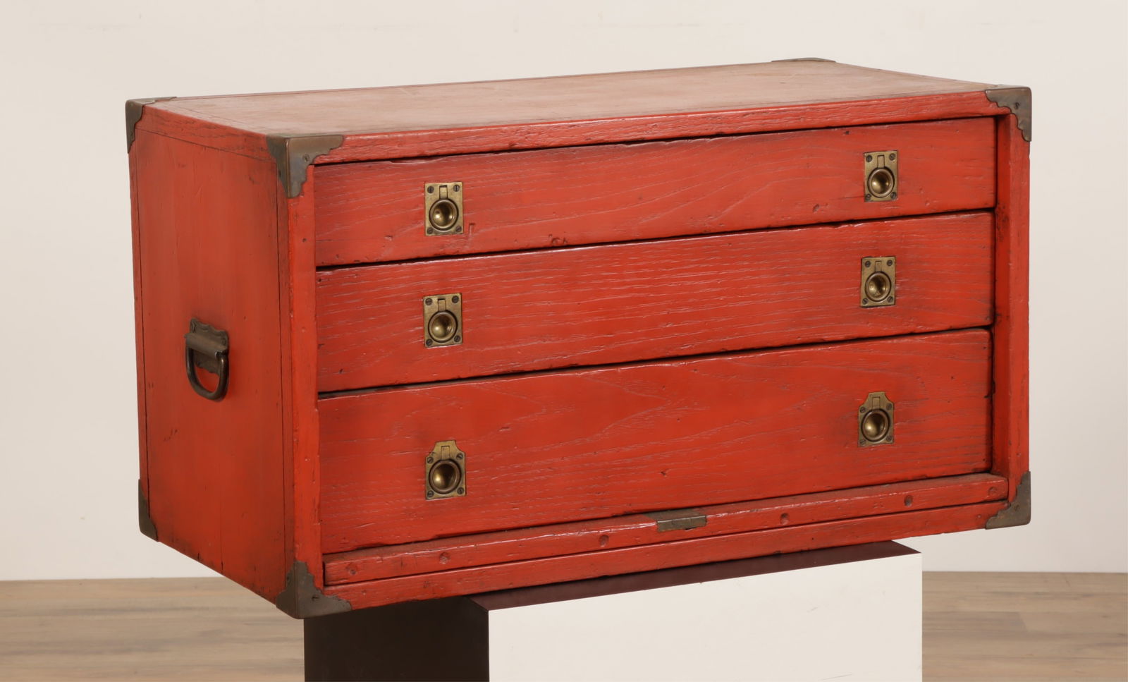 Chinese Red Stained Small Chest (1 of 4)