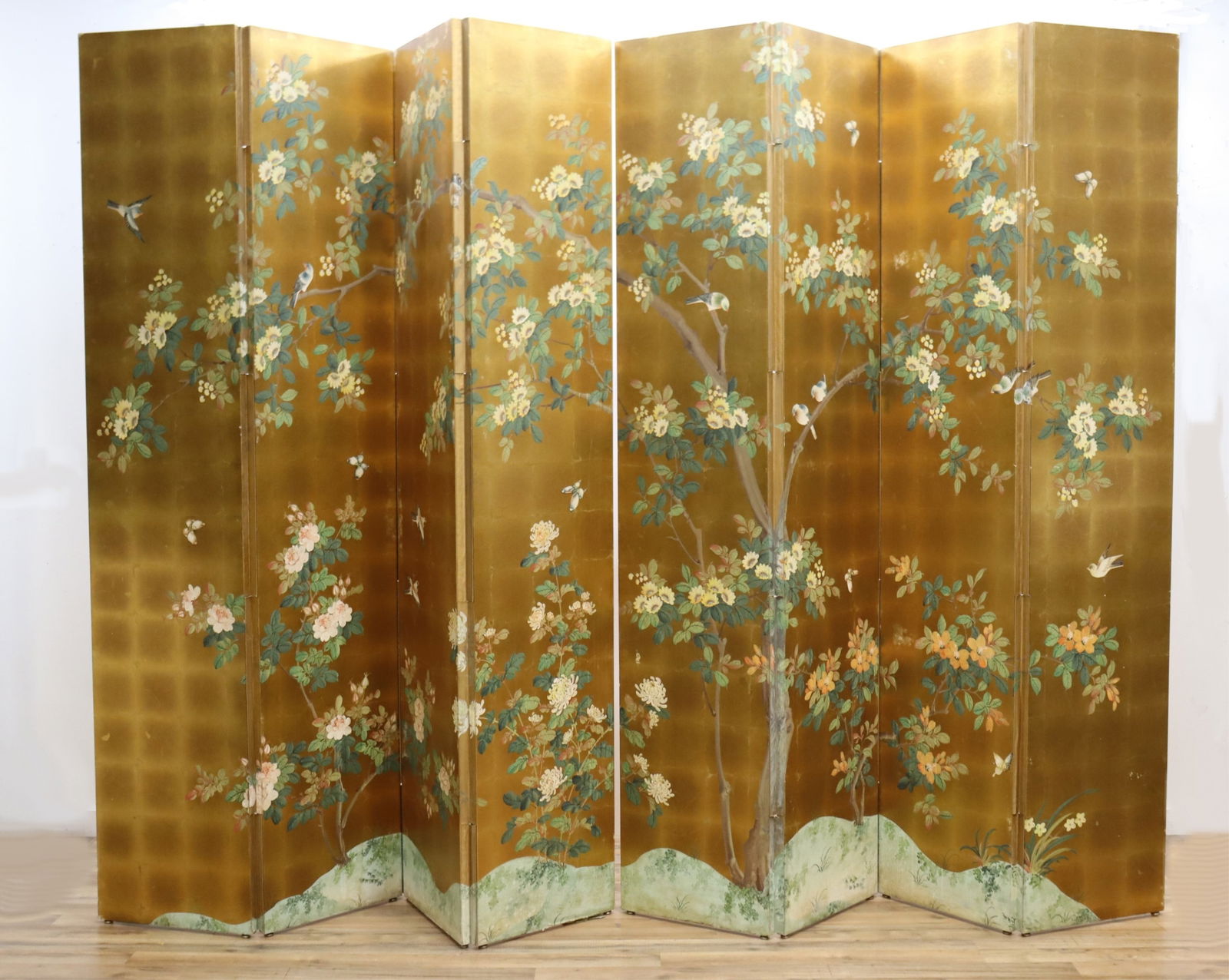 Pair Asian Style 4 Panel Folding Screen (1 of 10)