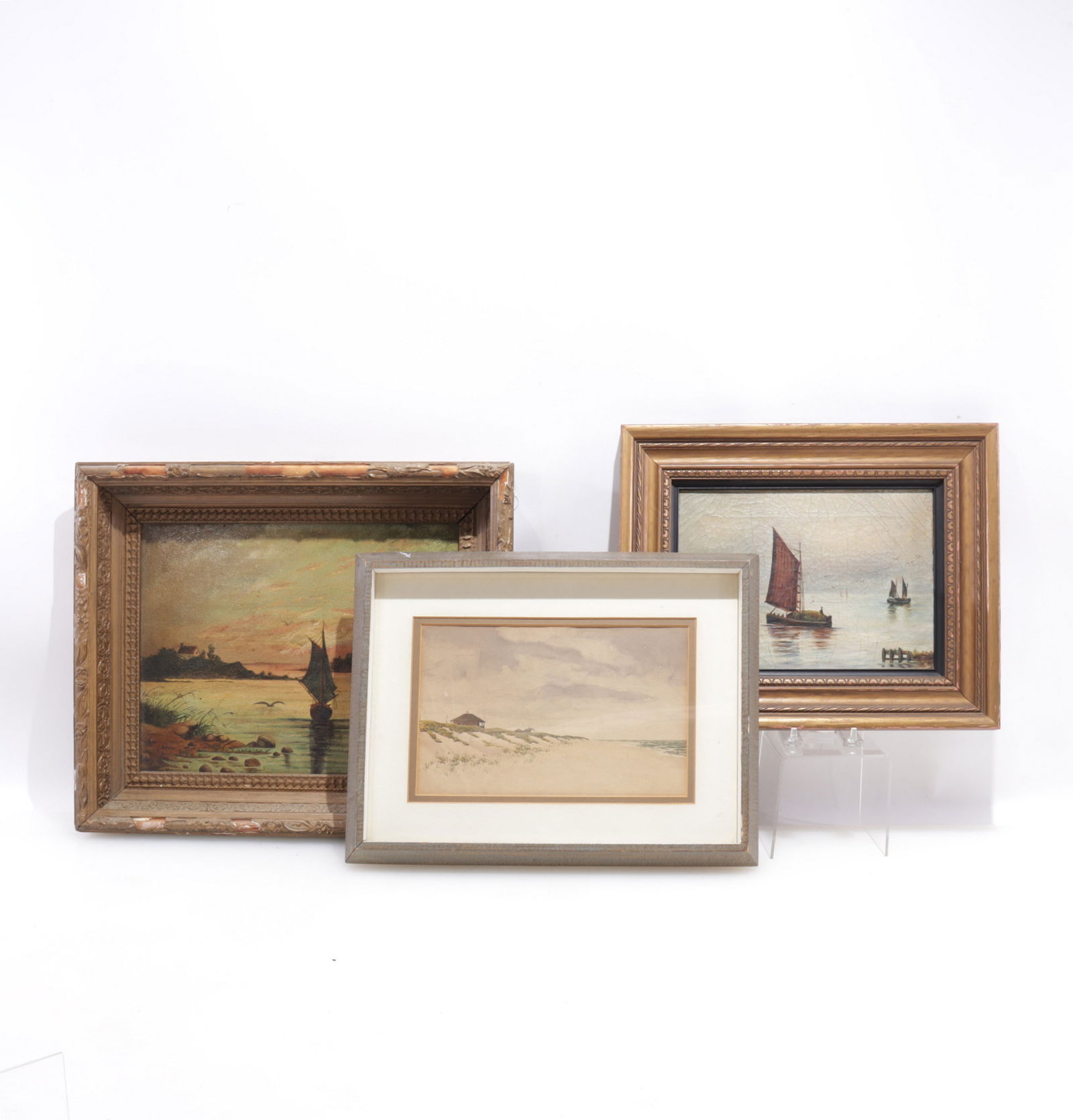 Three 20th C. Seascapes - O/C & W/C (1 of 11)