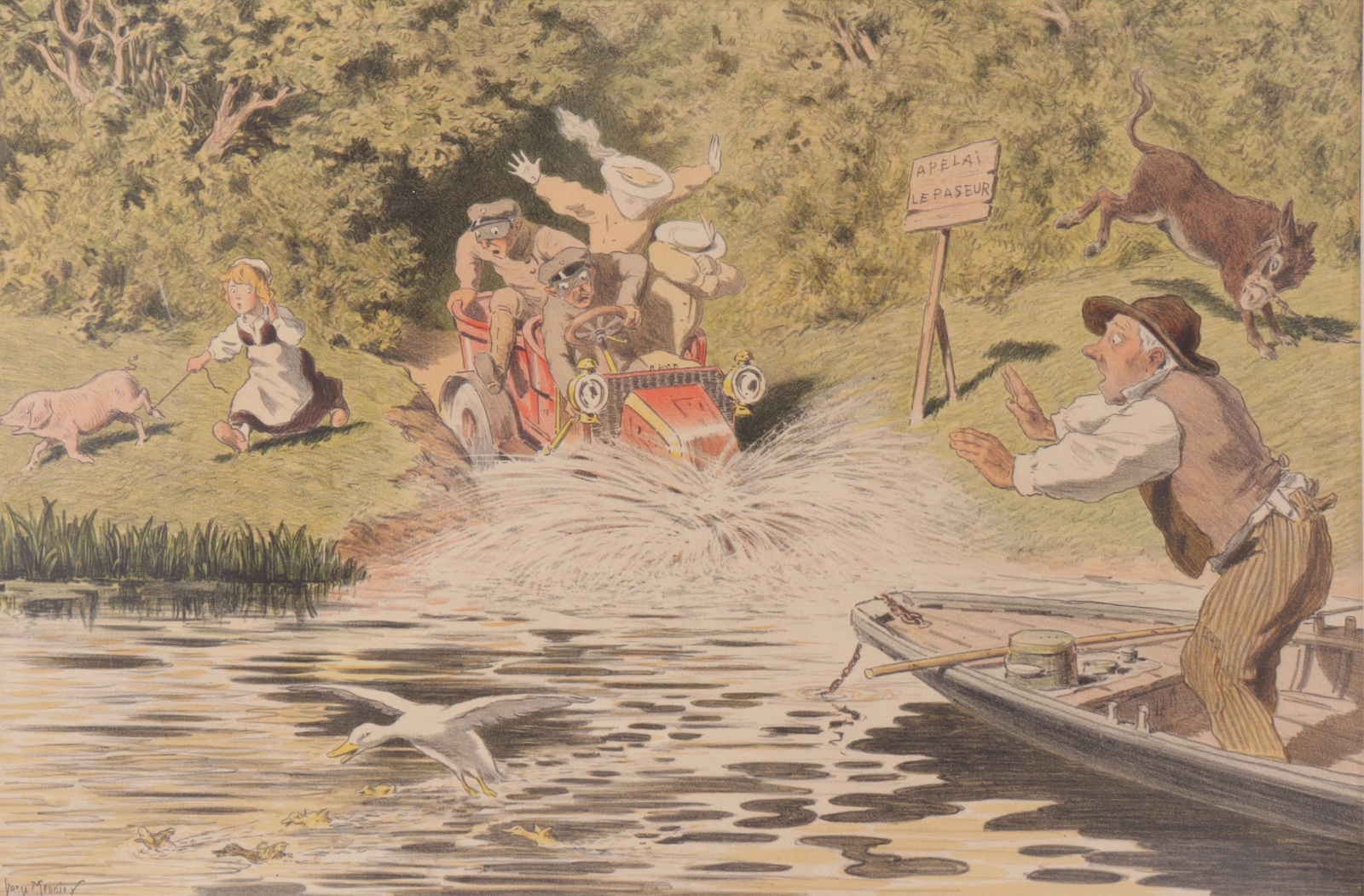 Automobile Art - Meunier - Montaut - Nevil - litho (1 of 9)