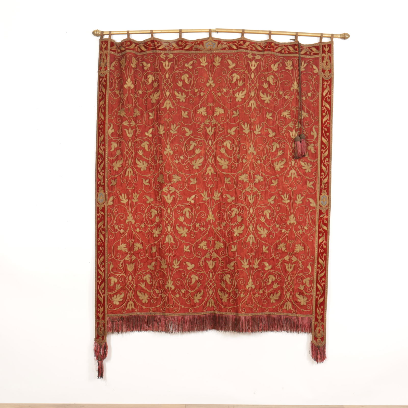 18th/19th C. Metallic Thread Embroidered Banner (1 of 6)