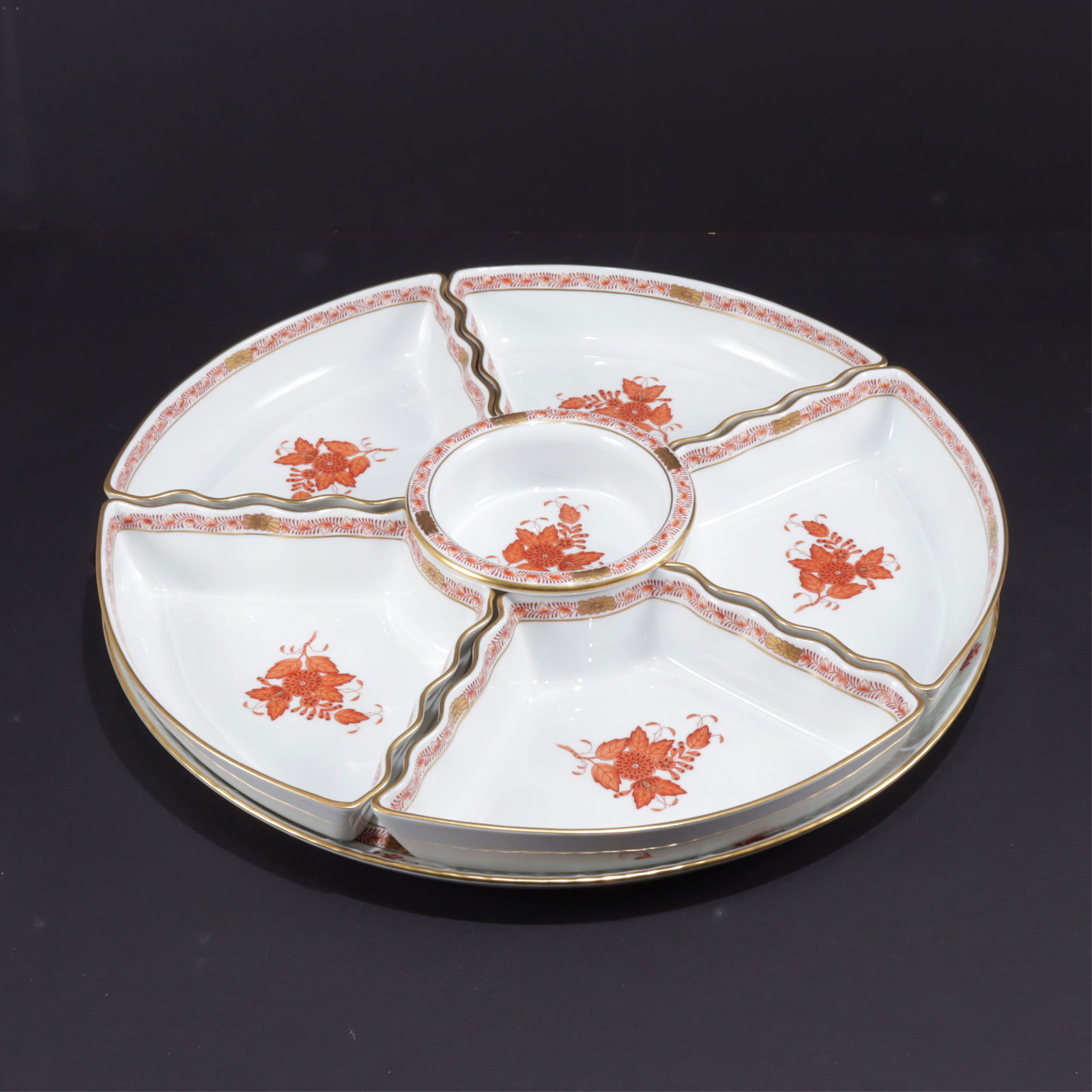 Herend Chinese Bouquet Hors d'Oeuvre Platter (1 of 5)