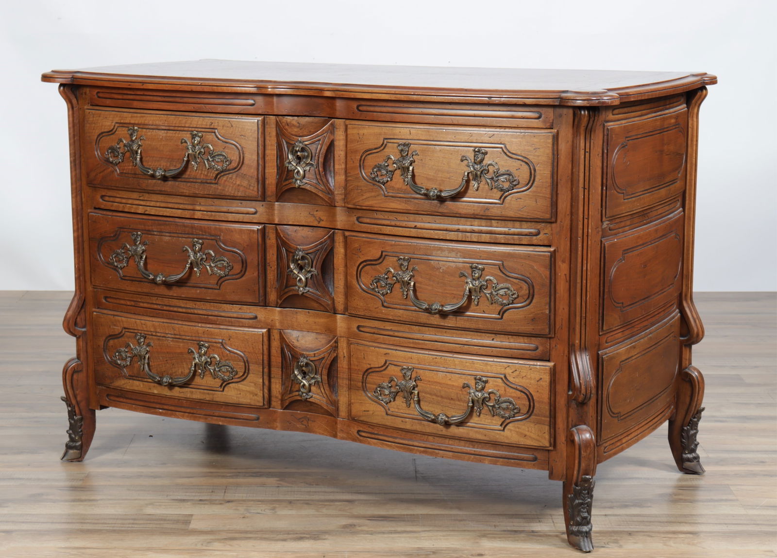 Regency Style Brass Mounted Walnut Commode (1 of 9)