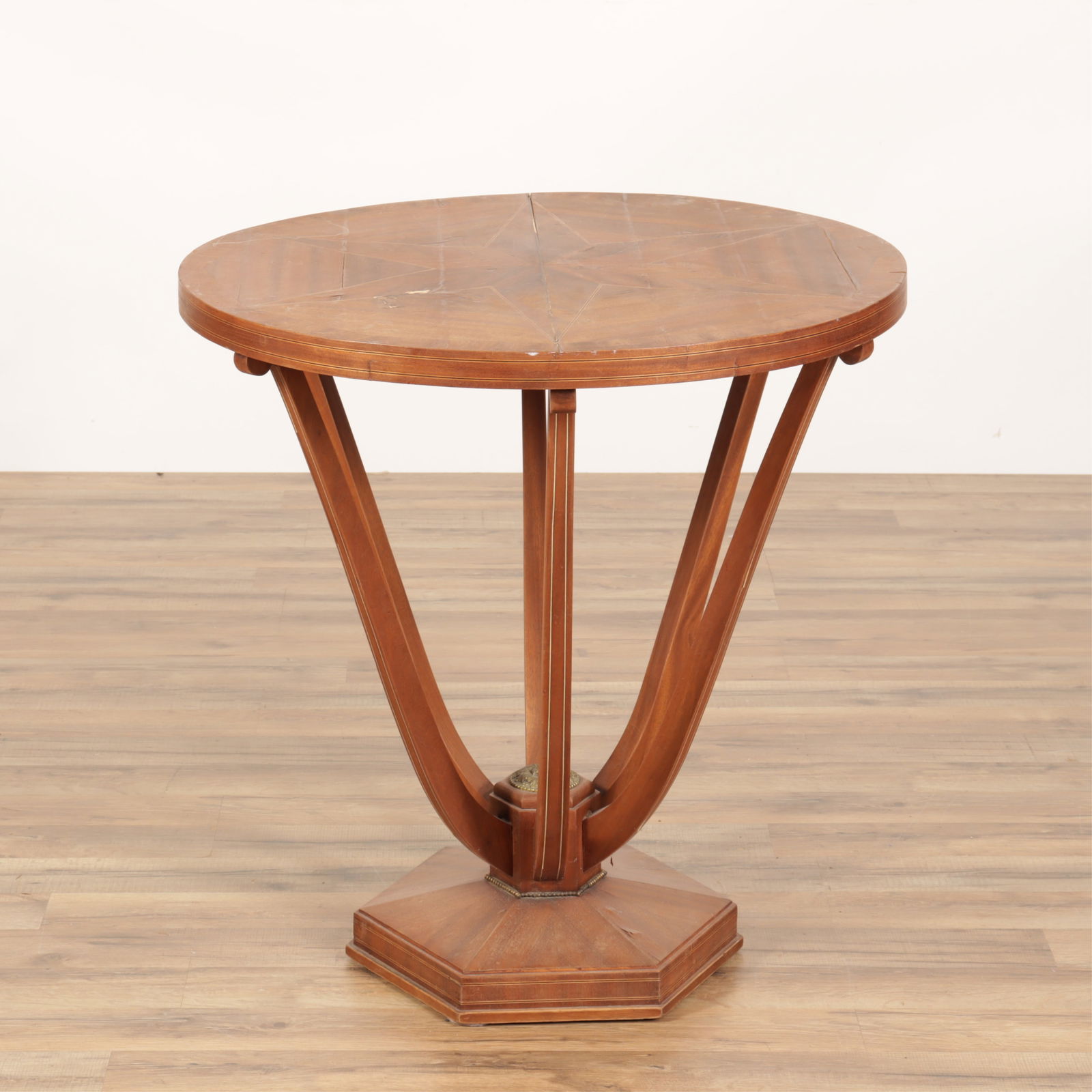 Neoclassical Style Mahogany Inlaid Side Table (1 of 9)