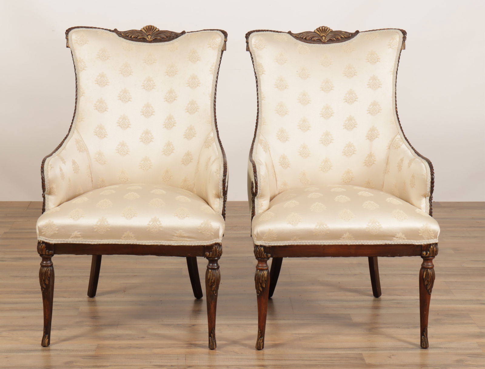 Hollywood Regency Parcel Gilt Armchairs (1 of 6)