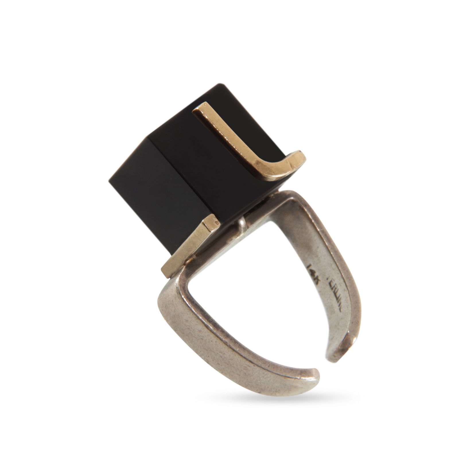 Retro Onyx Cube Ring (1 of 4)