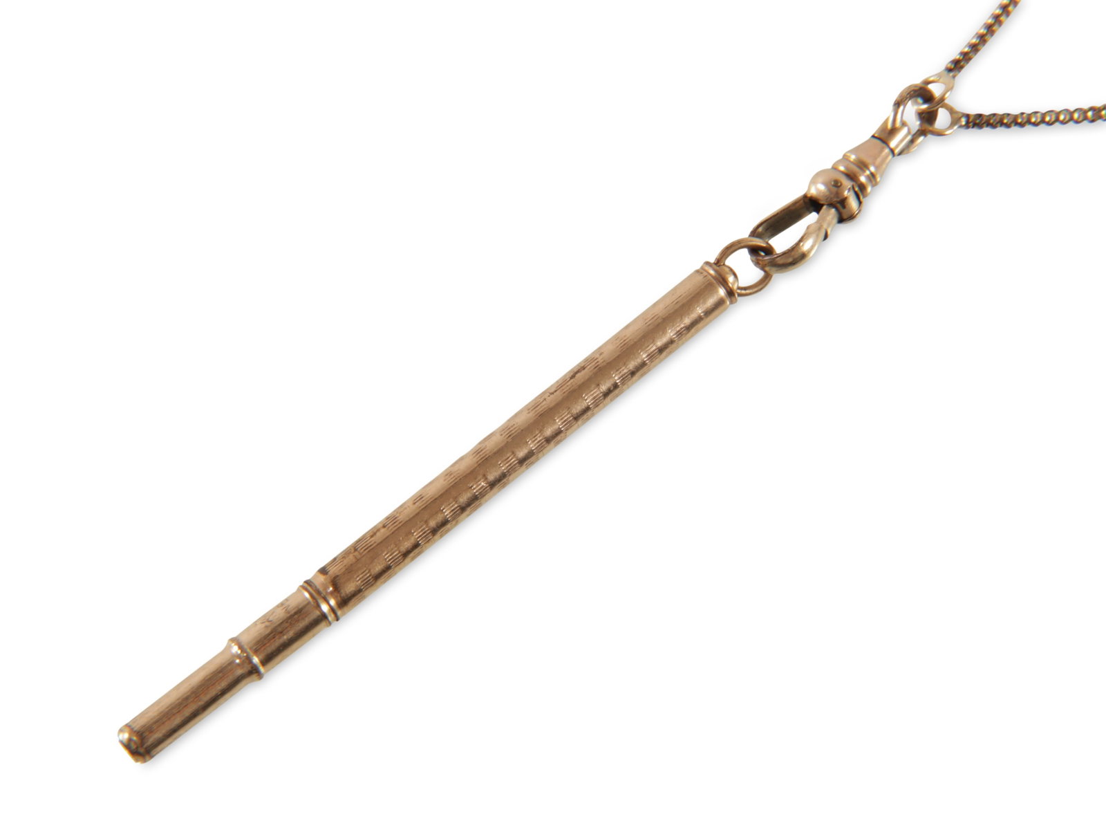 Vintage Keene Pencil Necklace: Vintage Keene Pencil Necklace. Pencil 1.75", chain 49". Property from a Northwest Connecticut collection.