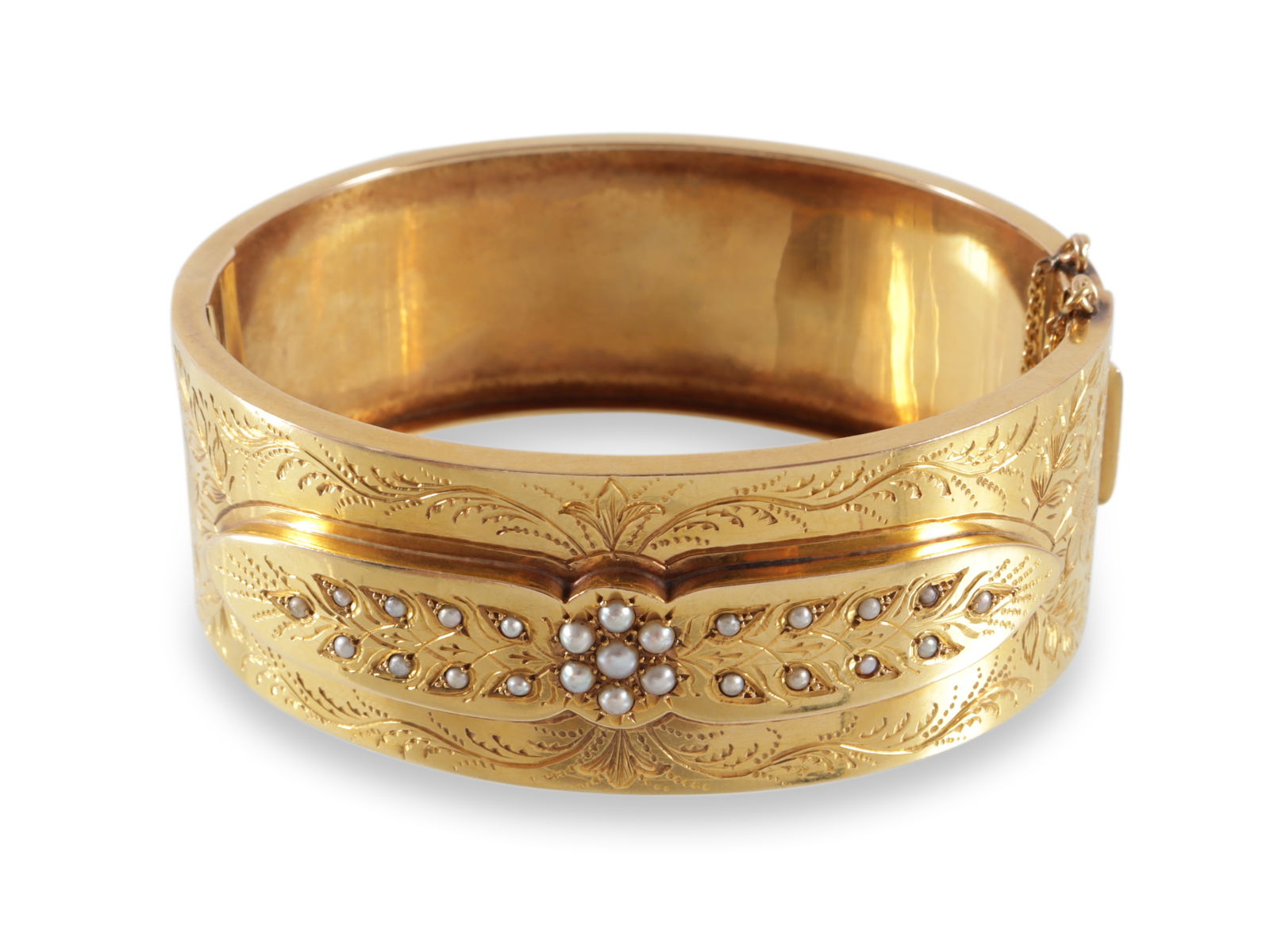 French 18K Seed Pearl Bangle (1 of 4)