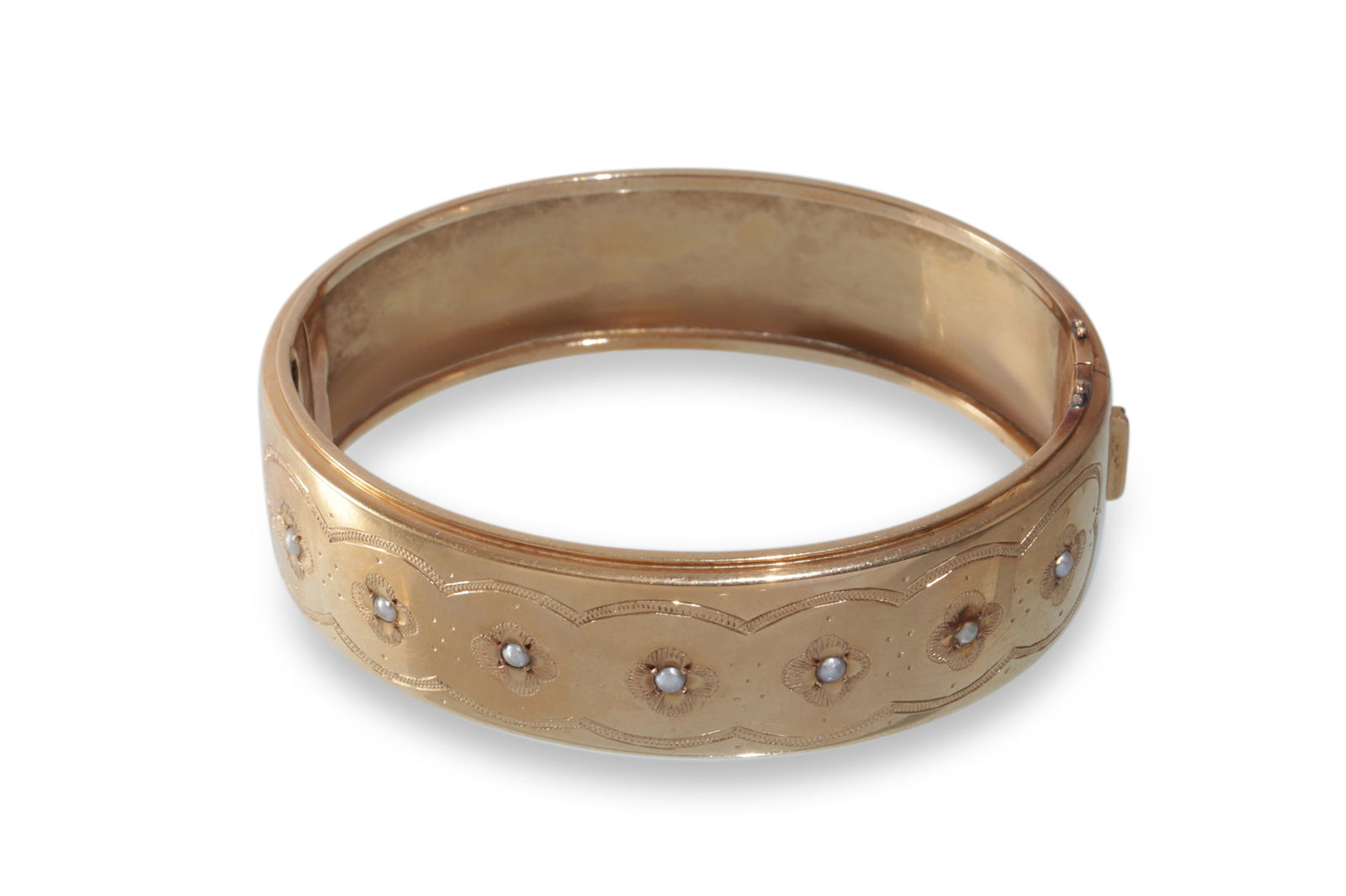 French 18K Seed Pearl Bangle (1 of 5)