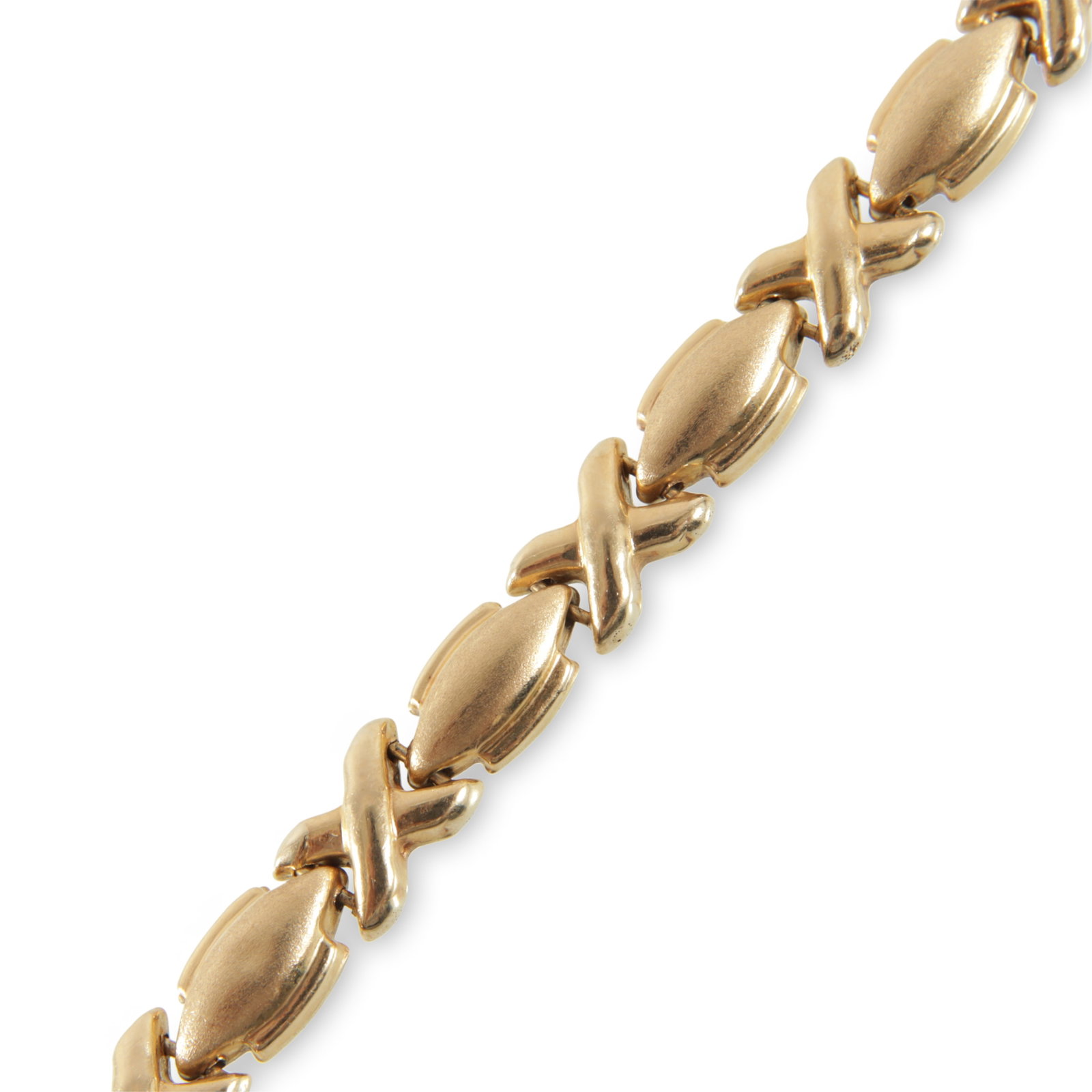 14K Yellow Gold Bracelet: 14K Yellow Gold Bracelet, in the style of Elsa Peretti. Marked 14K on clasp, also marked Italian Chain. 7" long. 5.3 grams. Property from a Northwest Connecticut collection.