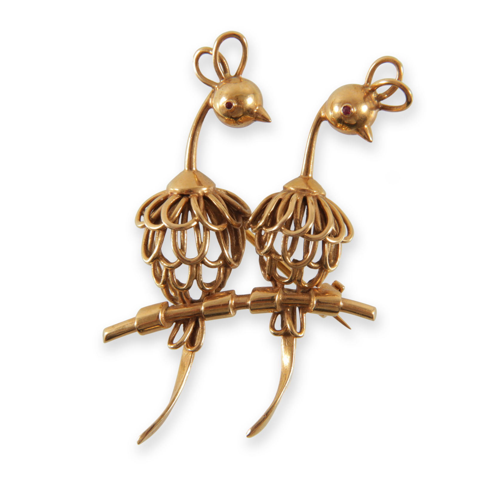 14K Yellow Gold Bird Brooch (1 of 2)