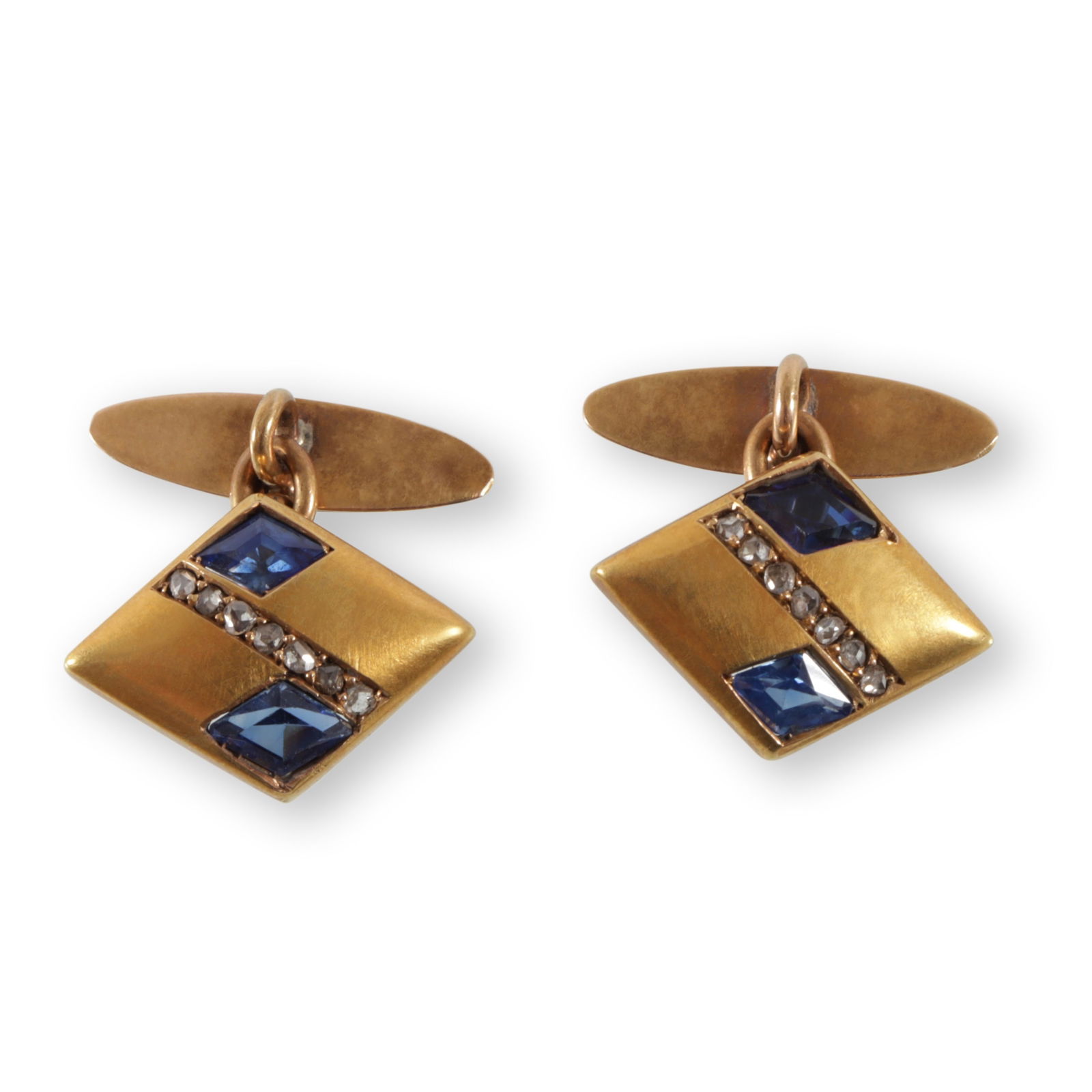 Pair of Sapphire and Diamond Cufflinks (1 of 3)
