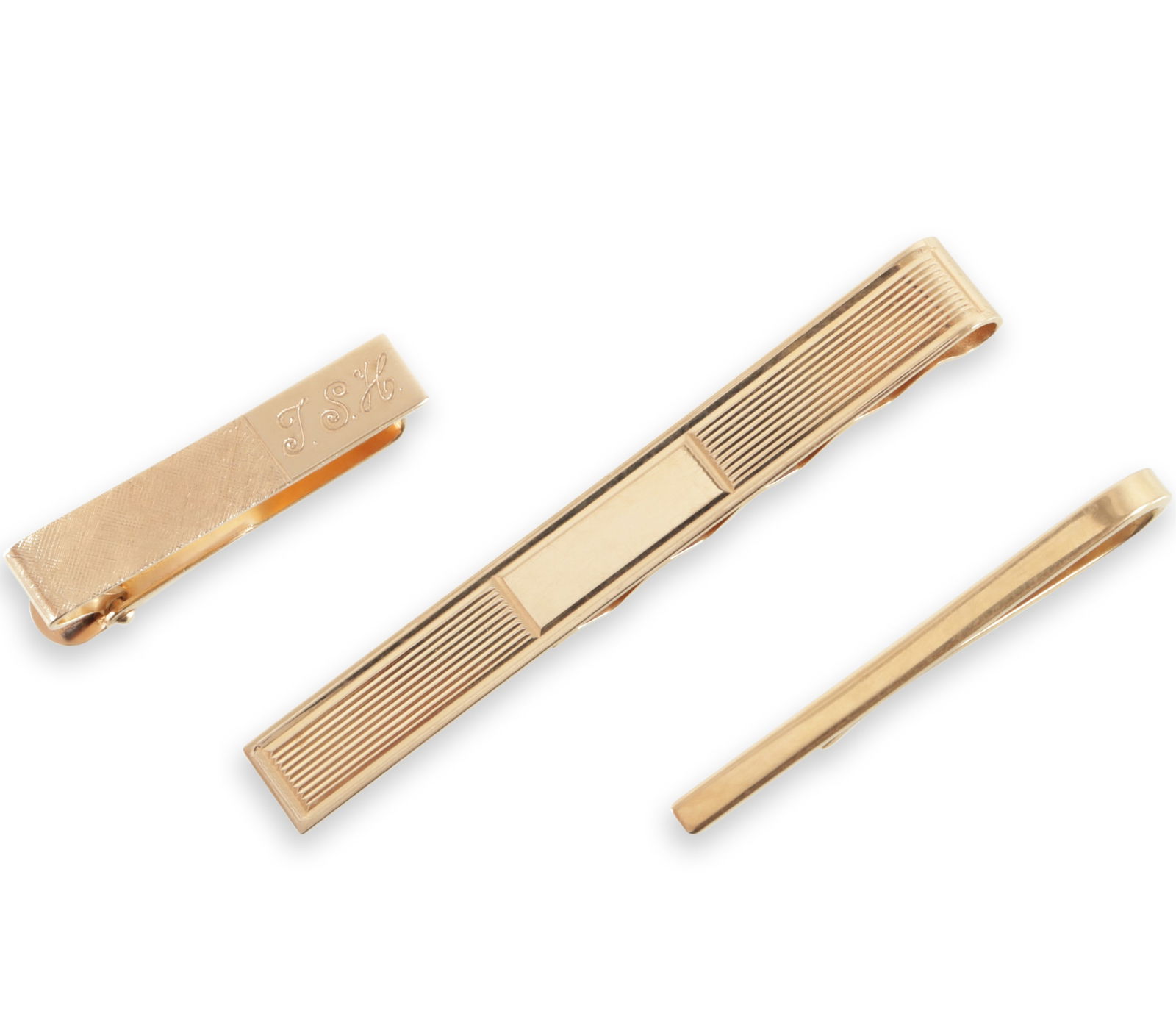 Group of 14K Yellow Gold Tie Bars and Clip (1 of 5)