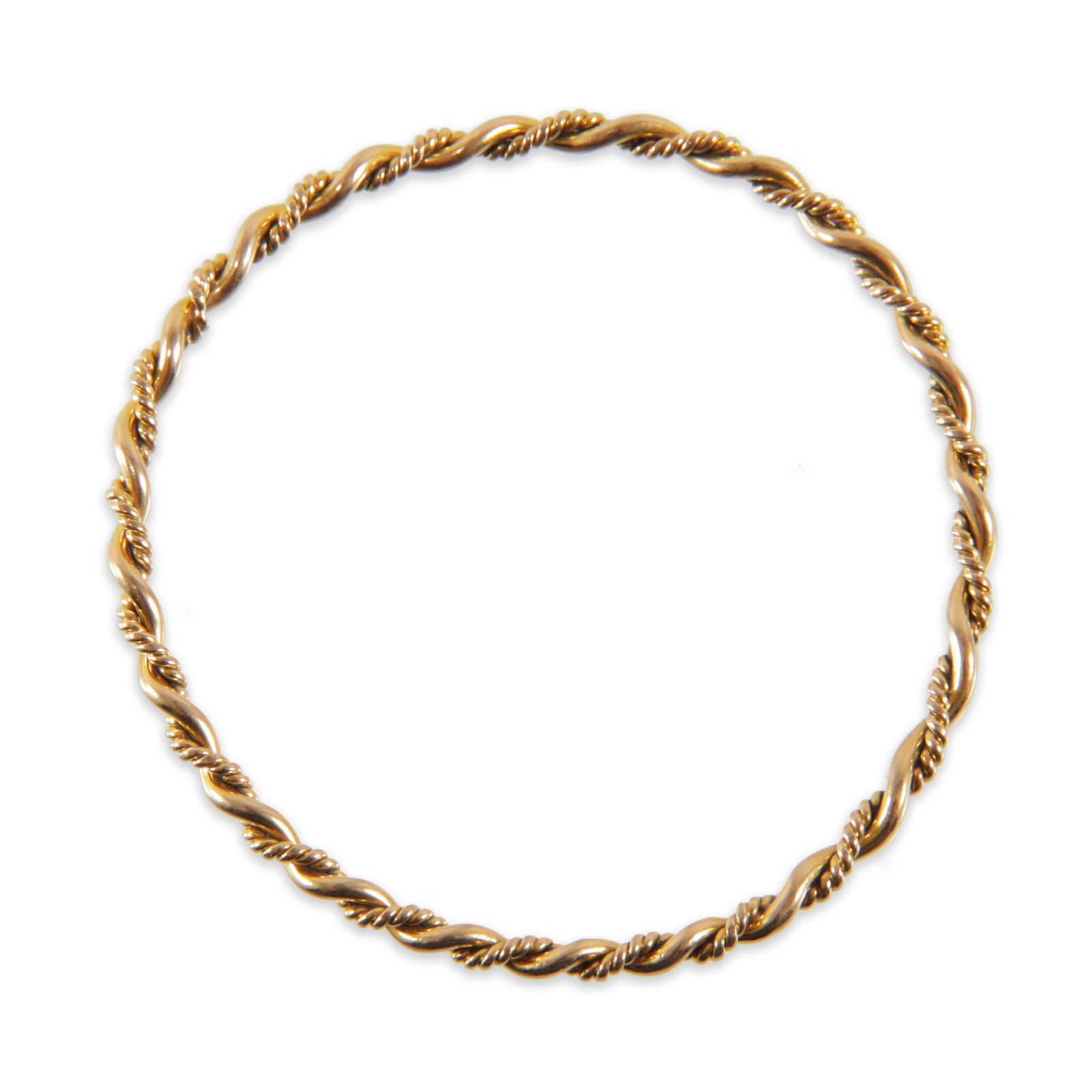 18K Yellow Gold Twisted Bangle (1 of 2)