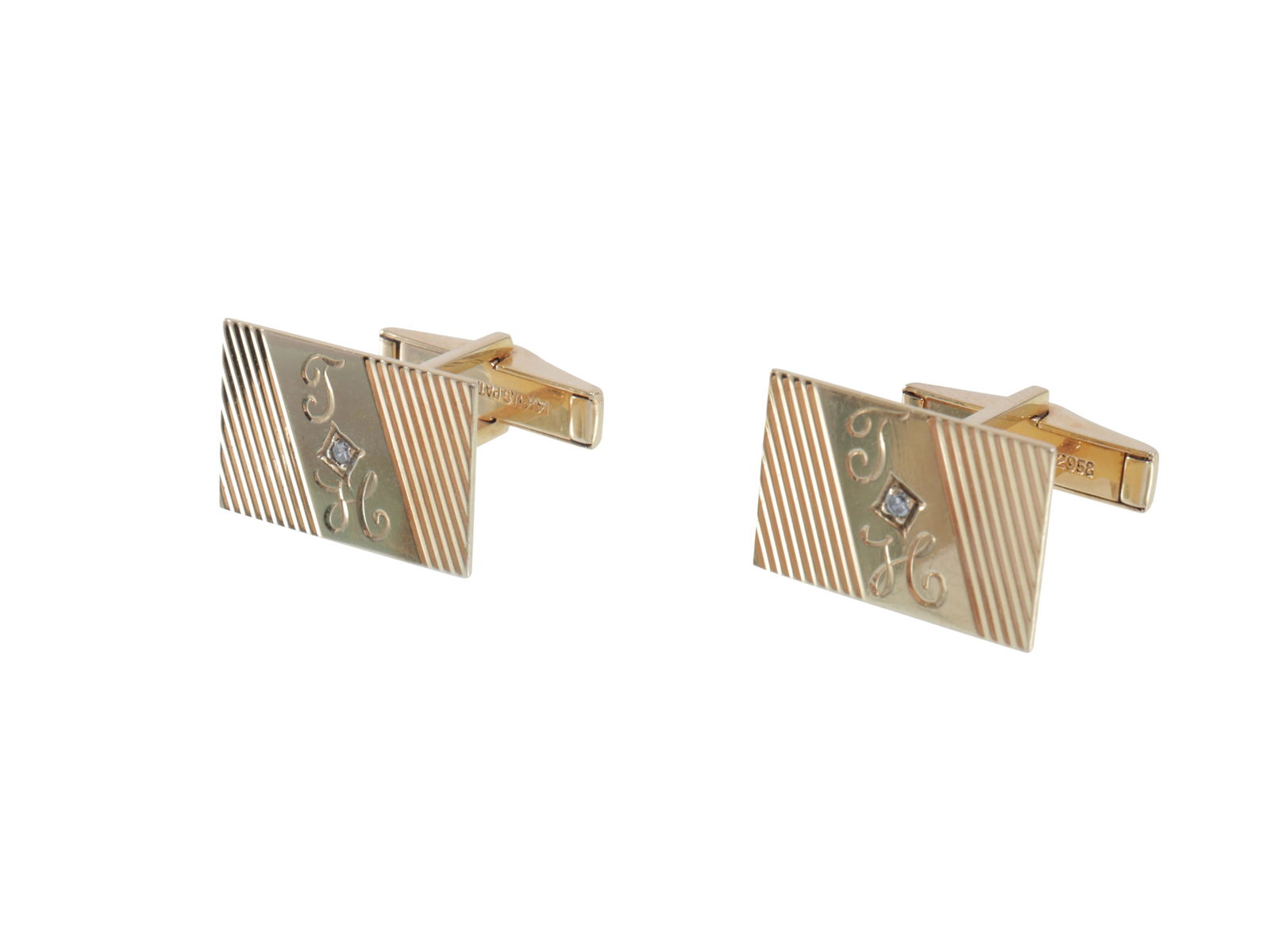 Diamond and 14K Gold Cufflinks (1 of 5)