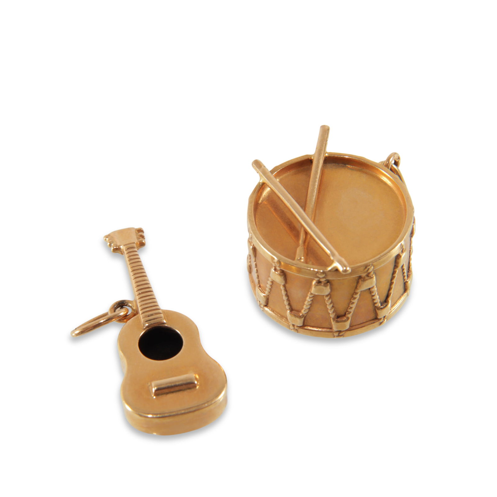 18K Gold Guitar & Drum Charms (1 of 2)