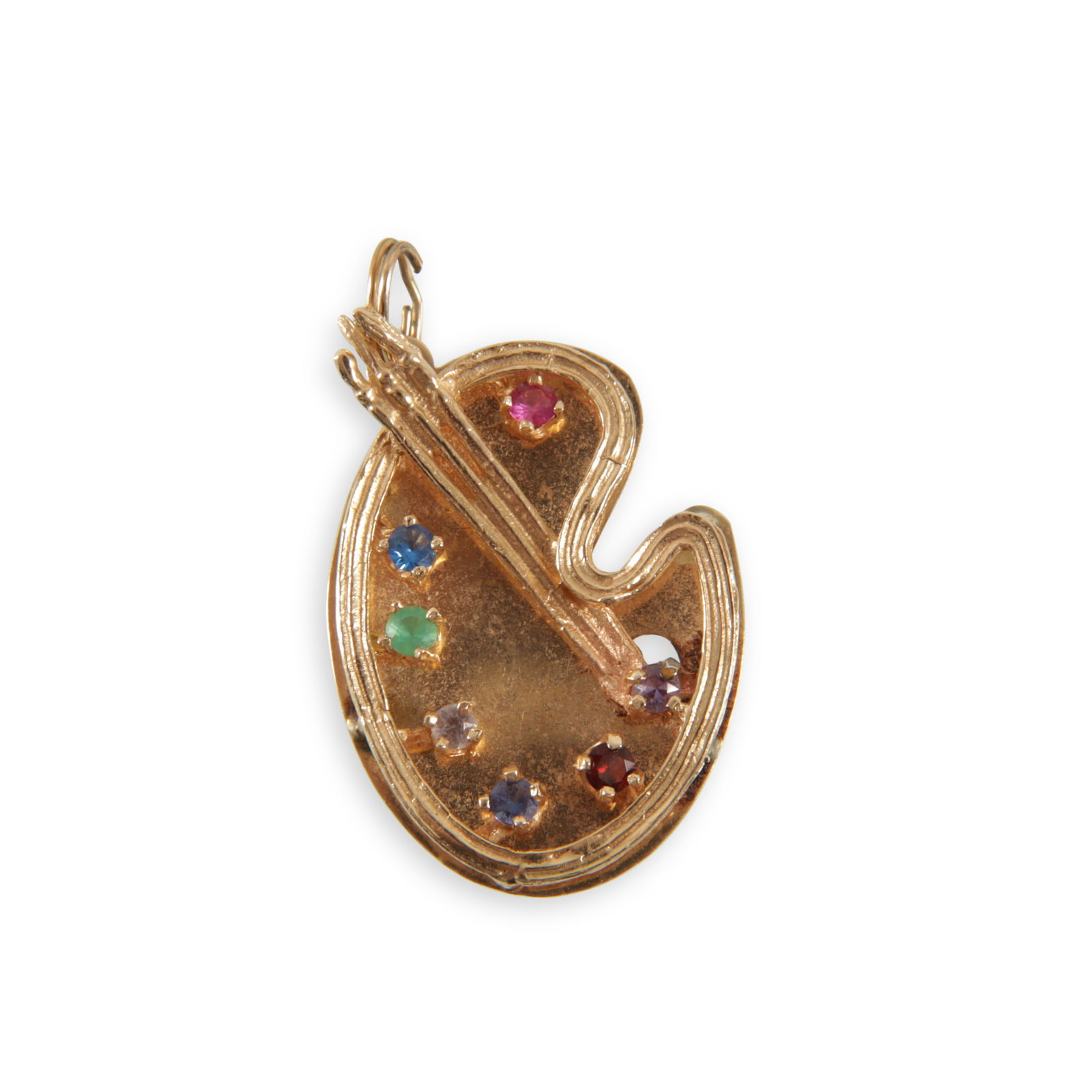 14K Gold Gem Set Paint Palette Charm (1 of 3)