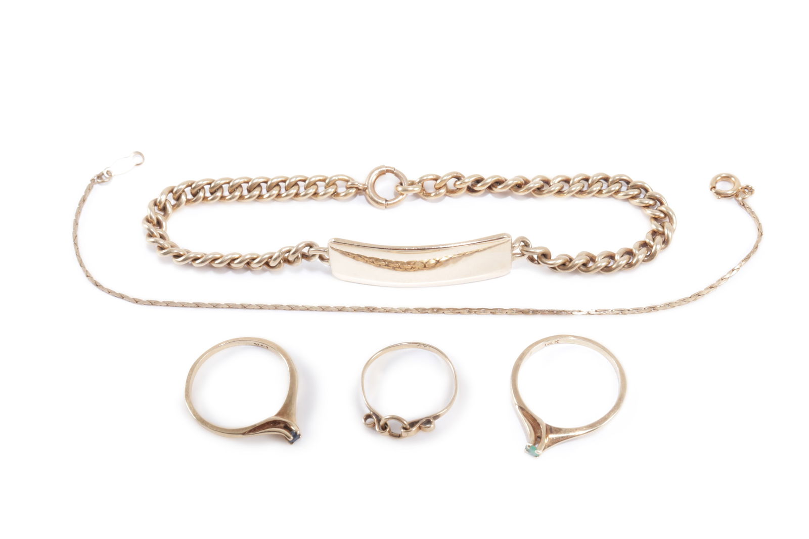 Group of 14K Gold Bracelets and Rings (1 of 5)