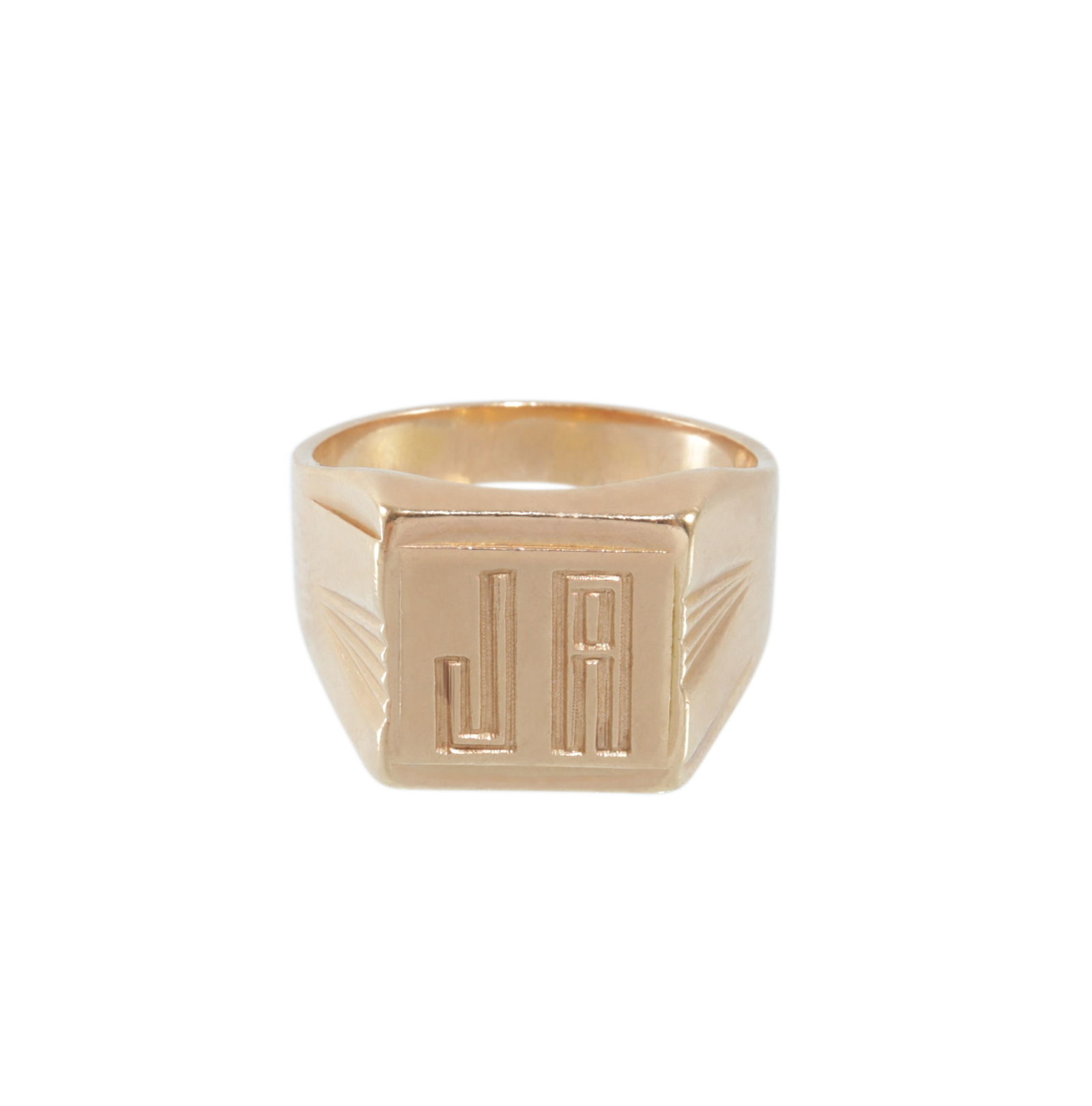 18K Gold Men's Signet Ring (1 of 4)