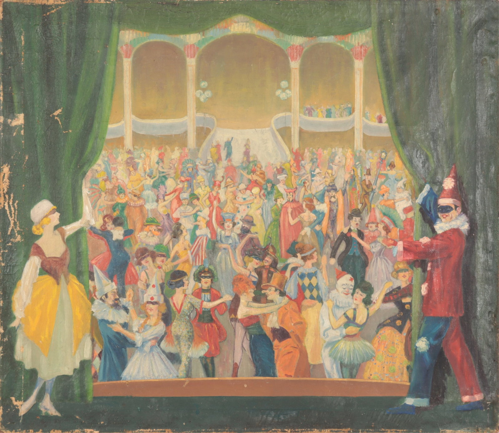 Circus Ball O/C: "Circus Ball", Oil on Canvas, unsigned 31" H x 36" W Property from the estate of Seymour Stein.