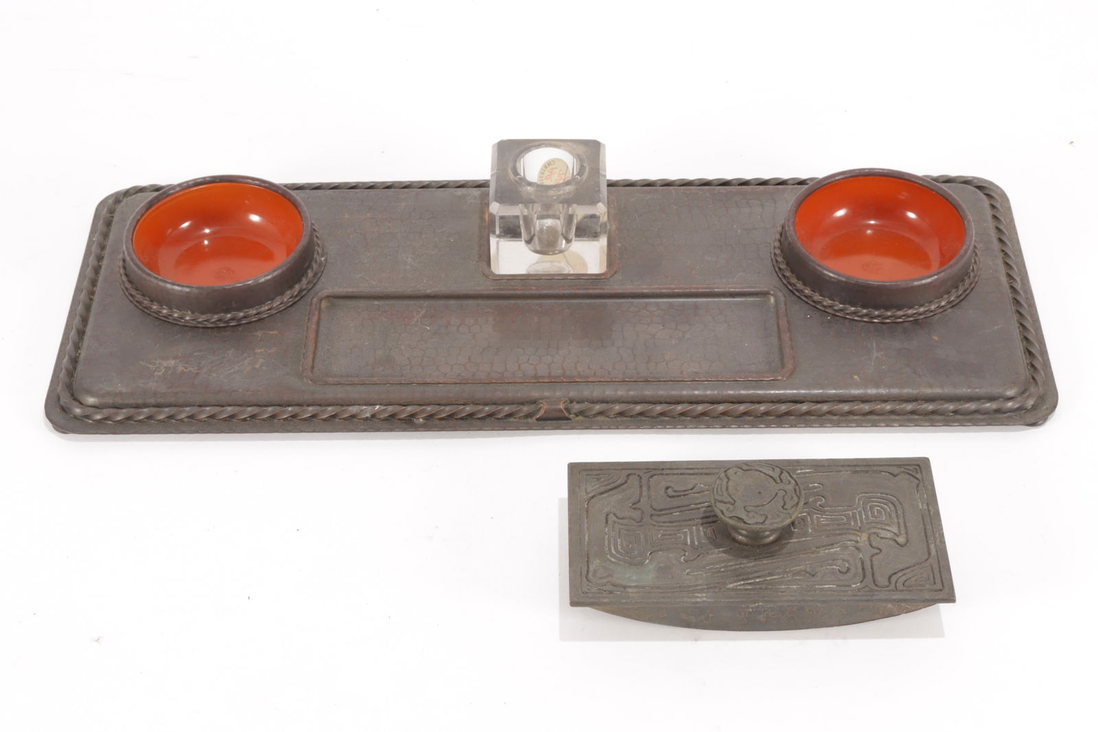 Tiffany Ink Blotter & Roycroft Desk Tray (1 of 6)